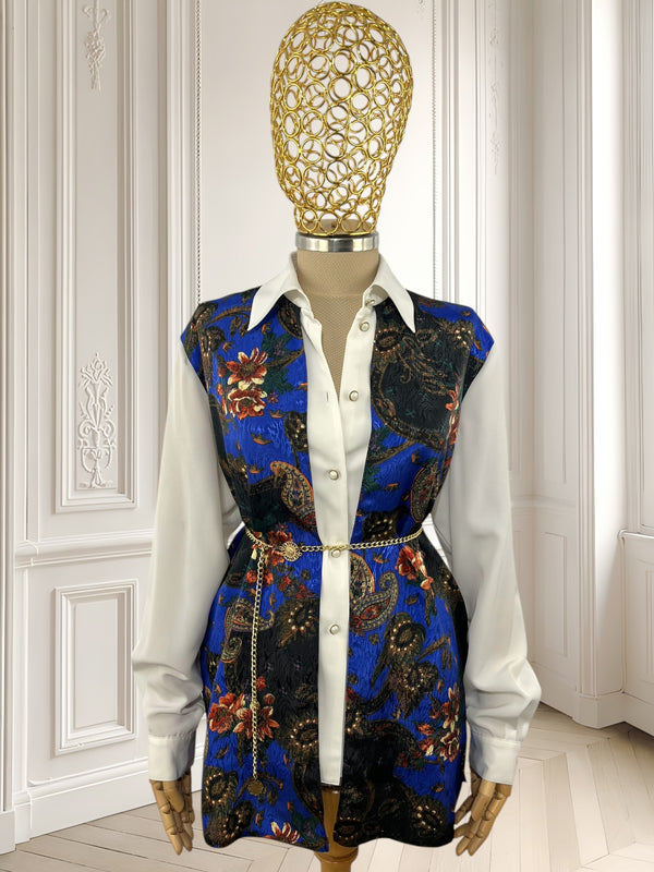 Cămașă vintage cu nasturi bijuterie mărimea XL
