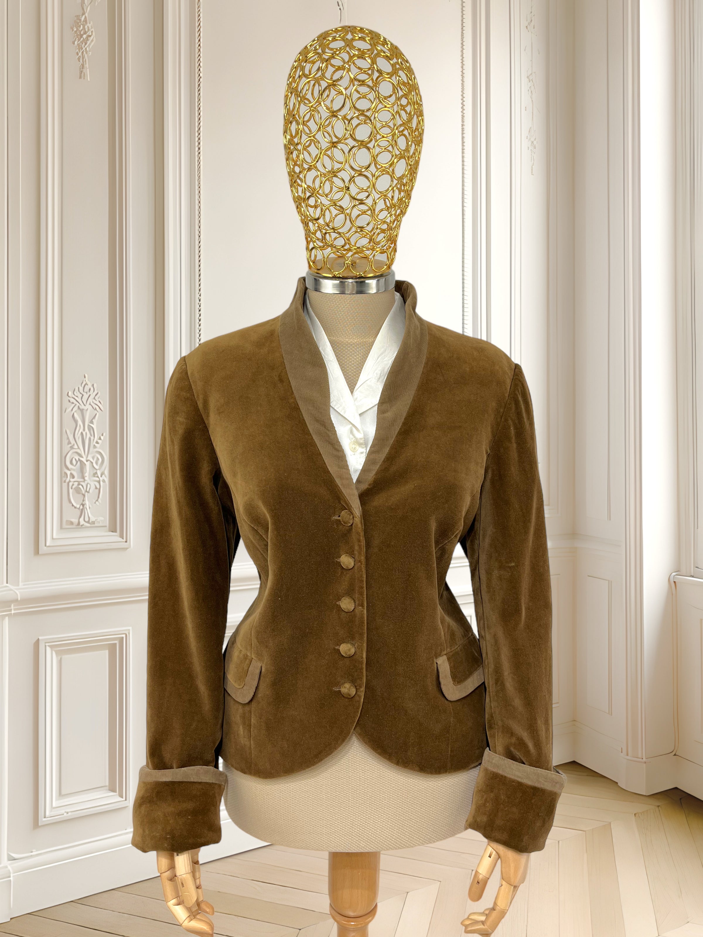 Sacou vintage din catifea potrivit pentru M/L