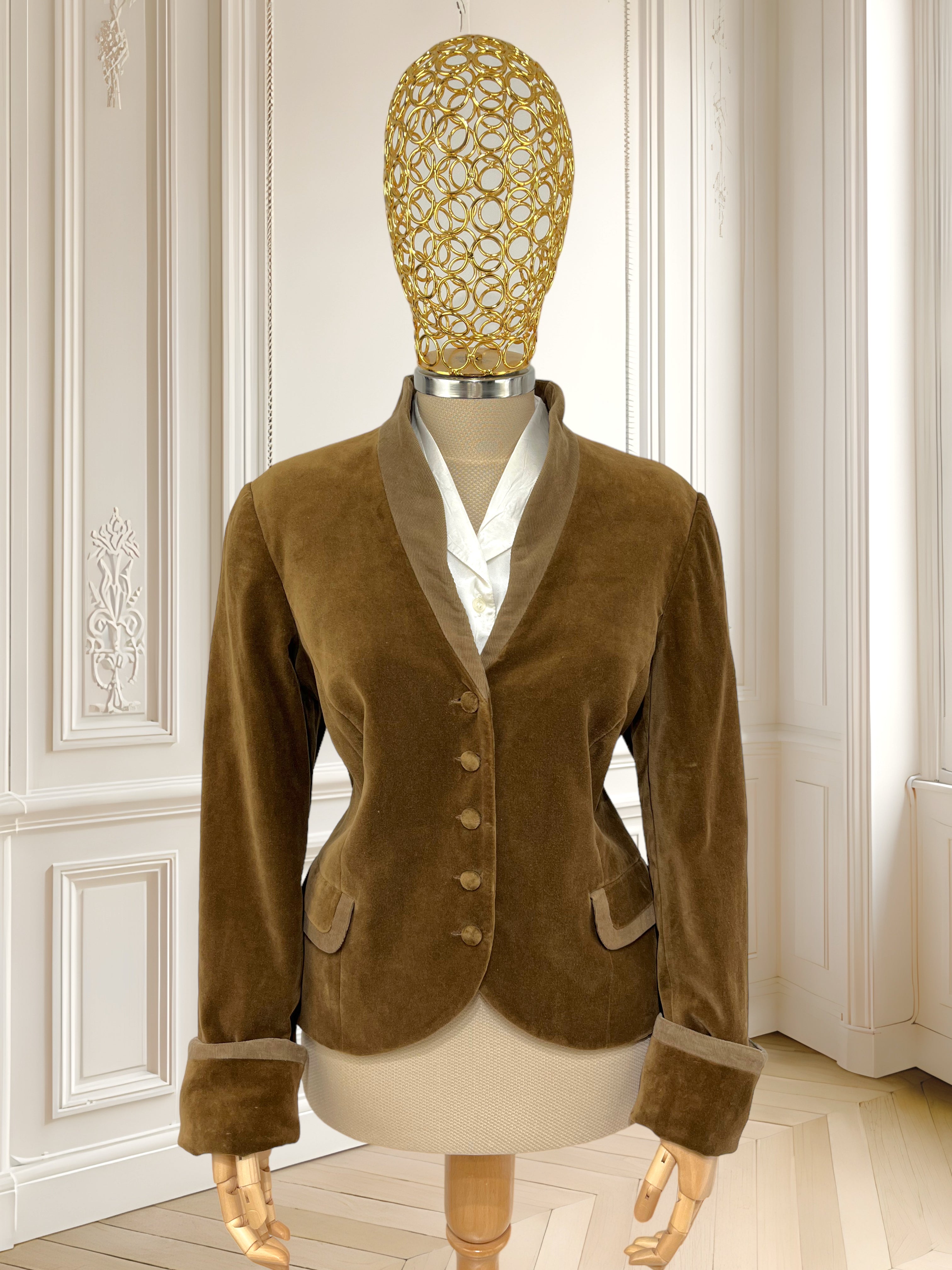 Sacou vintage din catifea potrivit pentru M/L
