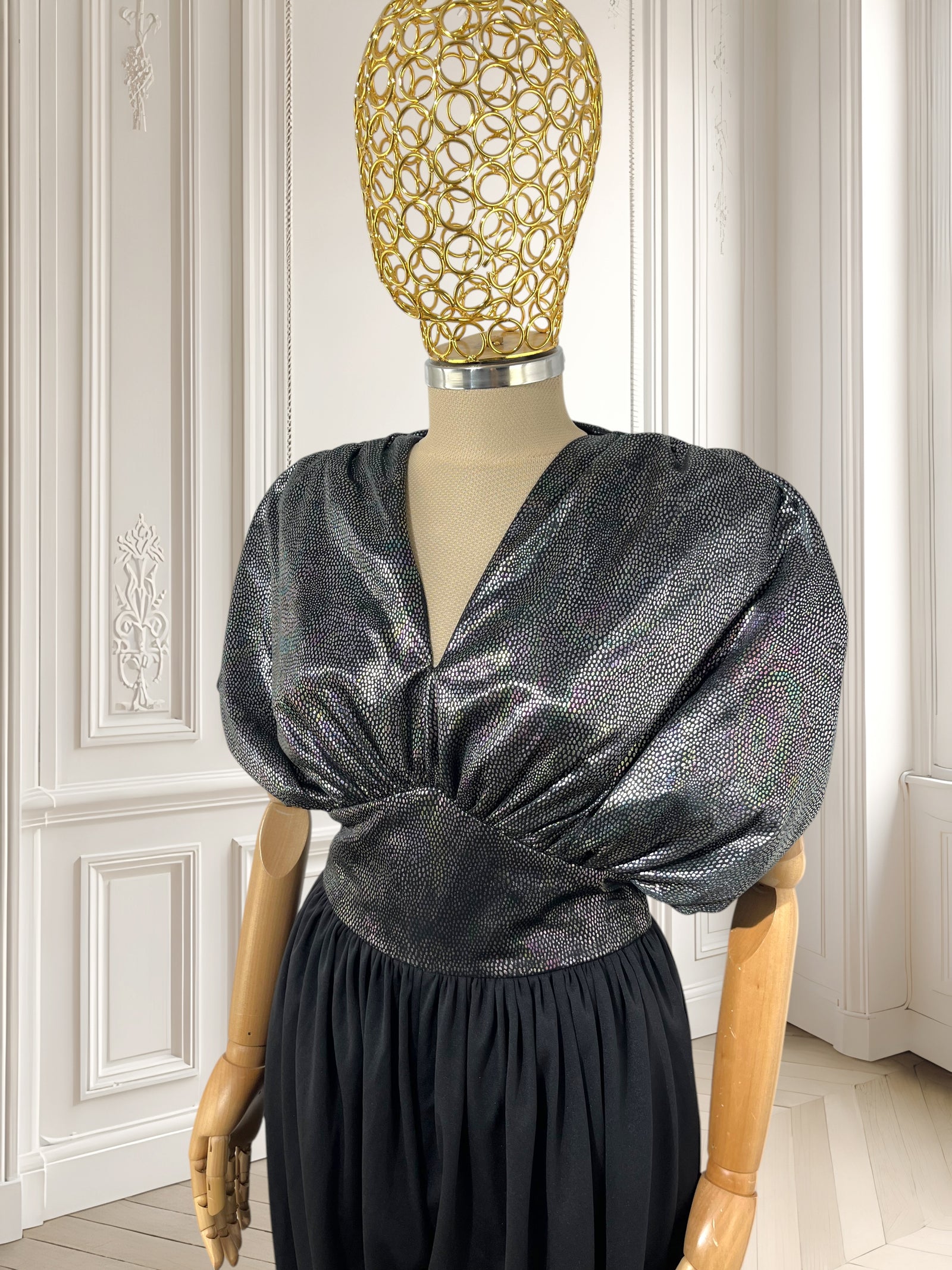 Salopetă vintage cu croi fluture potrivită pentru S/M