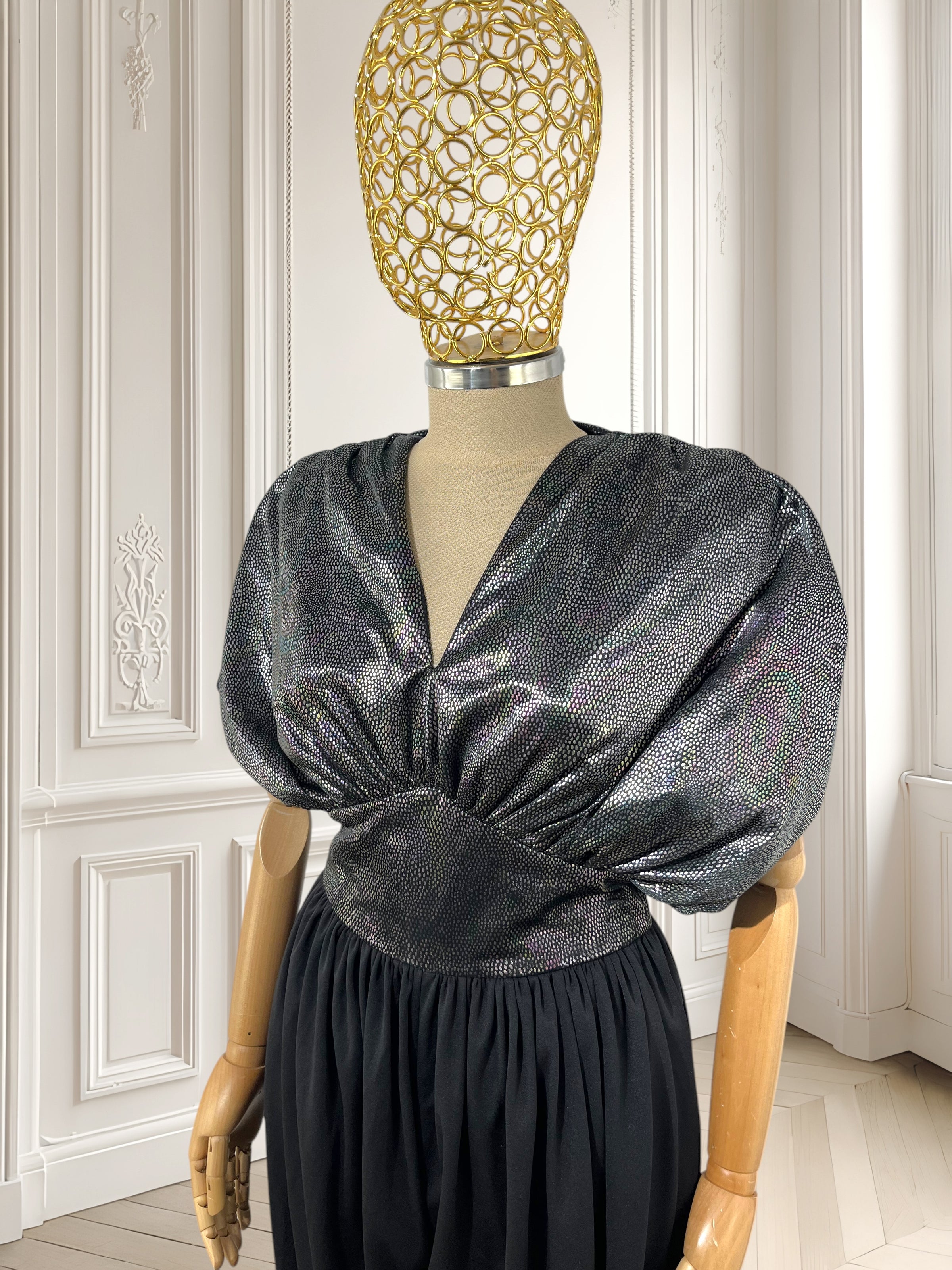 Salopetă vintage cu croi fluture potrivită pentru S/M