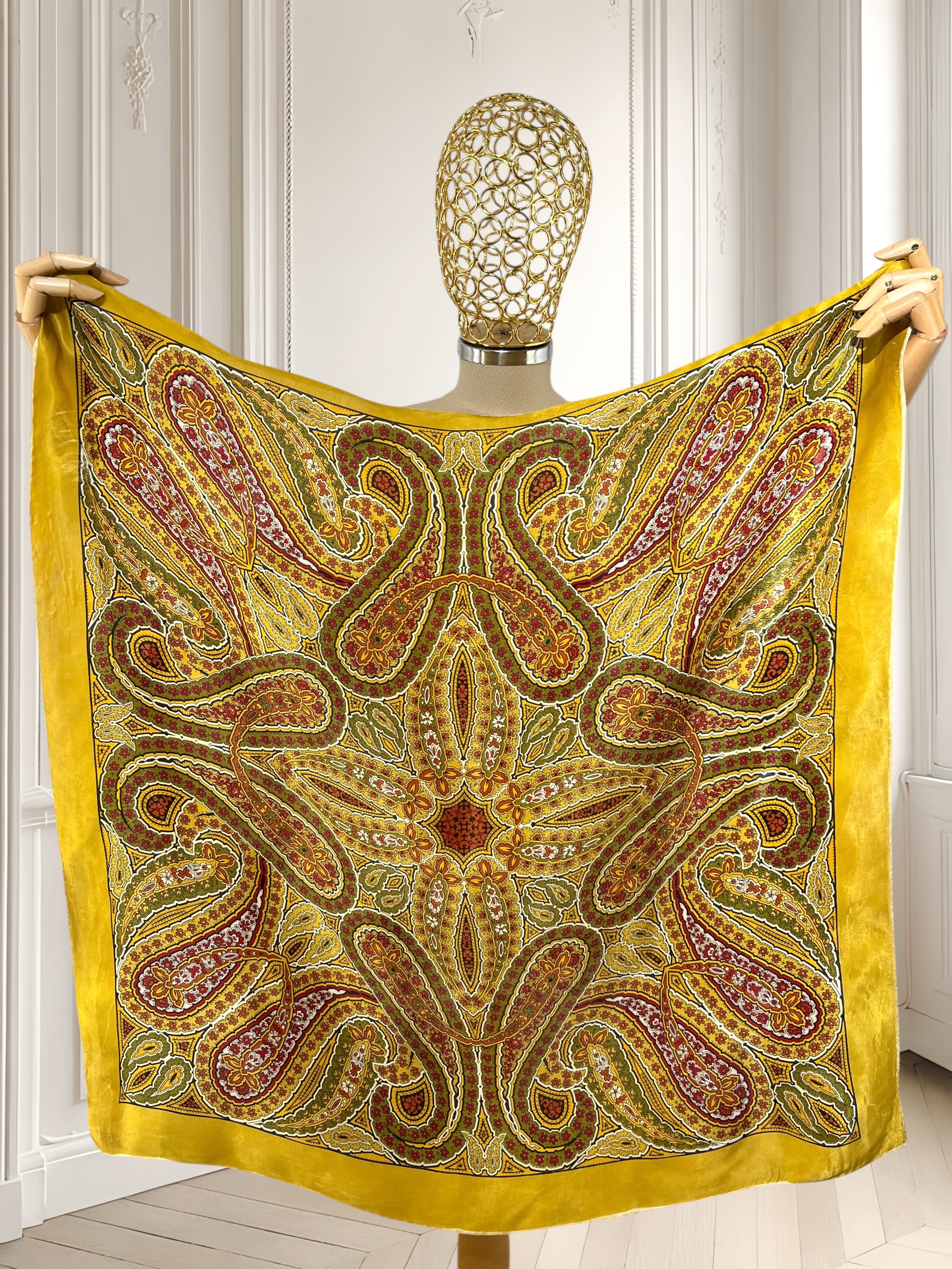 Eșarfă din mătase cu print paisley