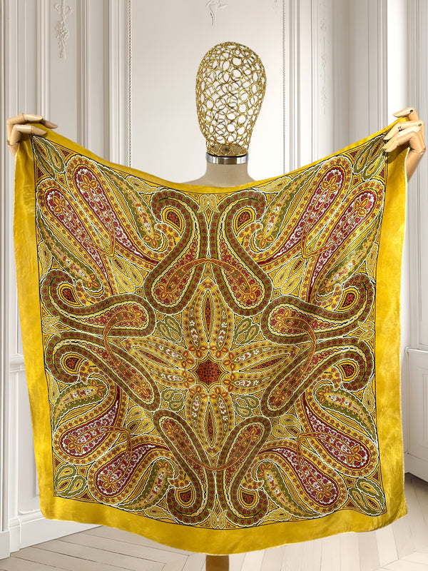 Eșarfă din mătase cu print paisley