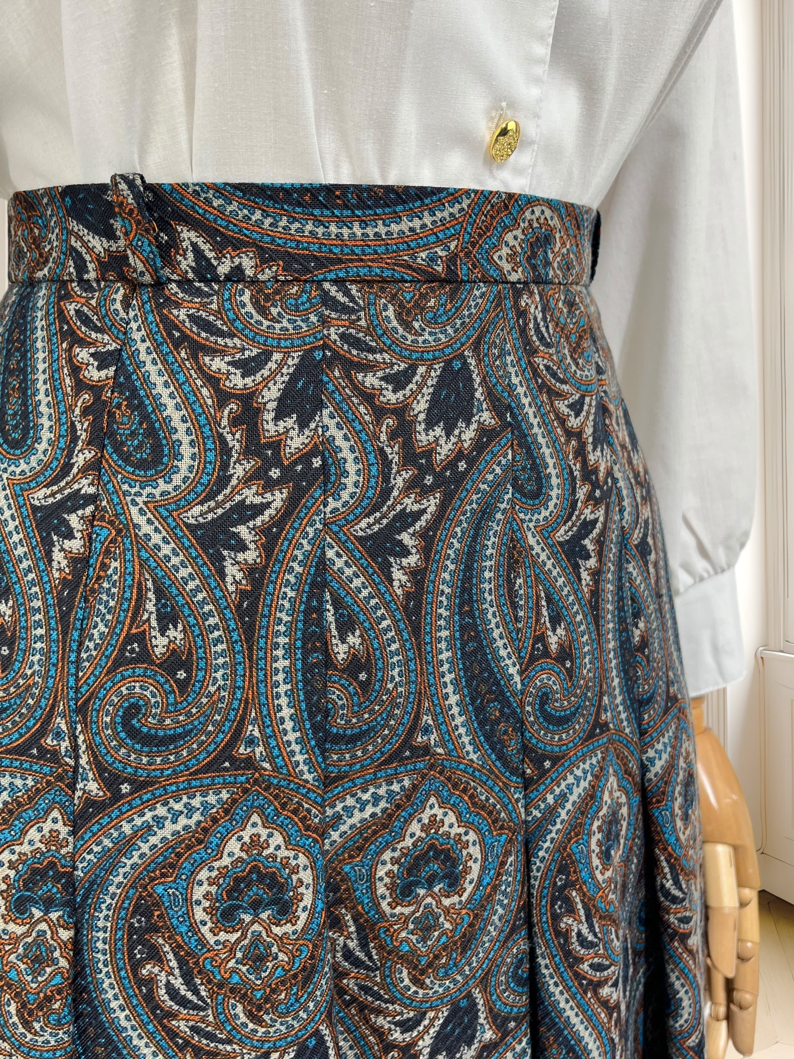 Fustă vintage cu print paisley mărimea M