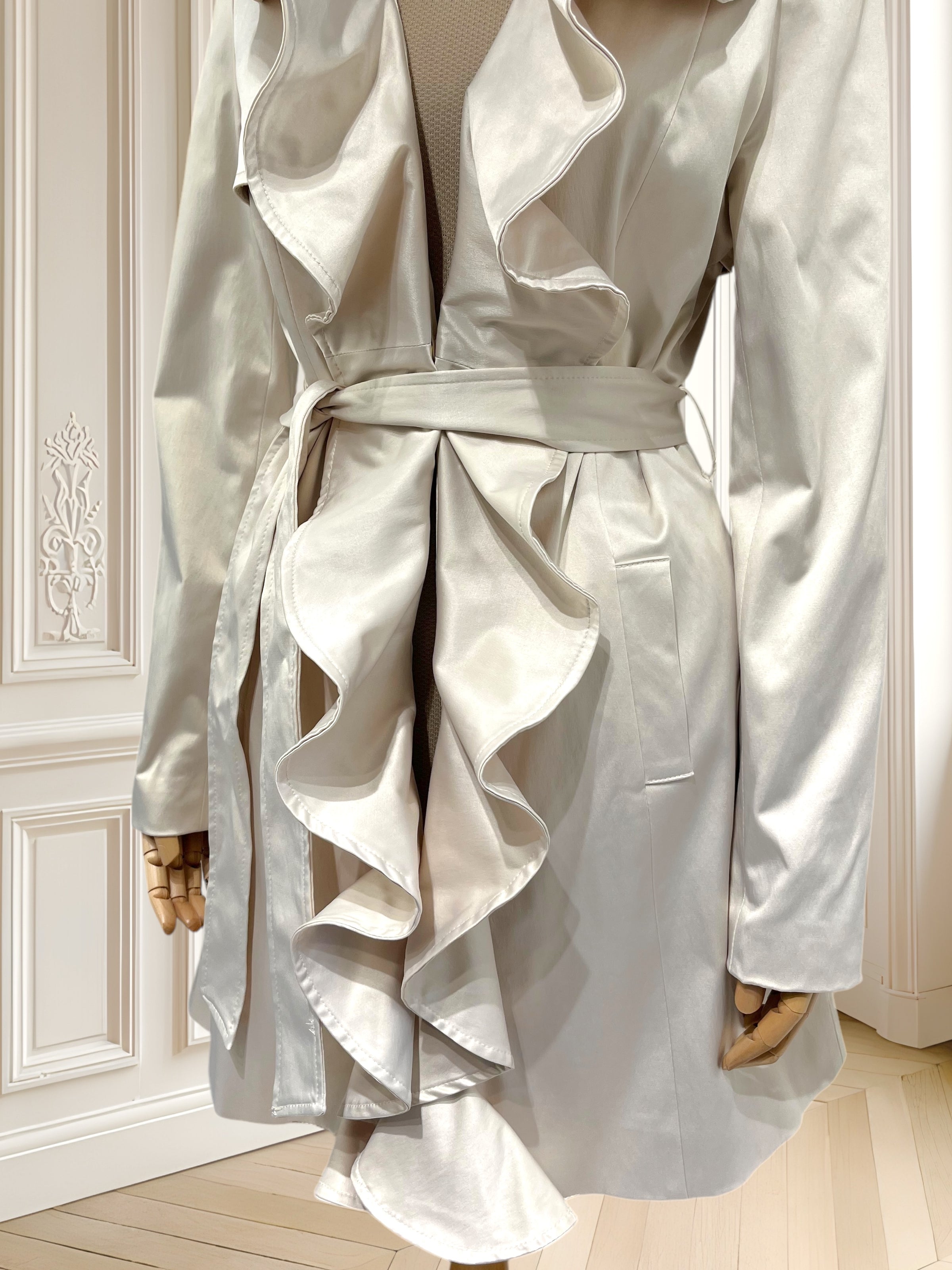 Trench coat italienesc cu efect perlat mărimea S