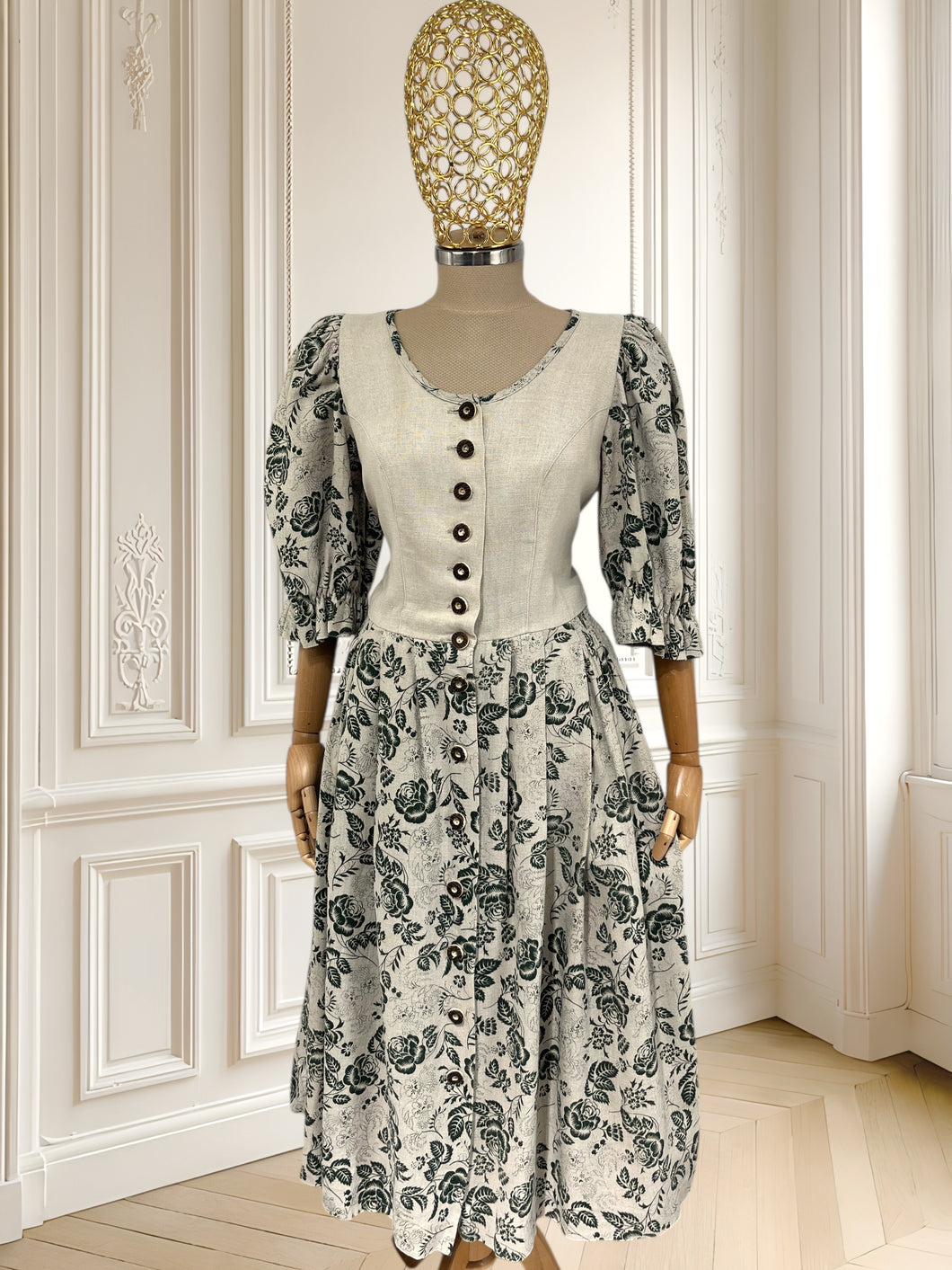 Rochie vintage din in mărimea M