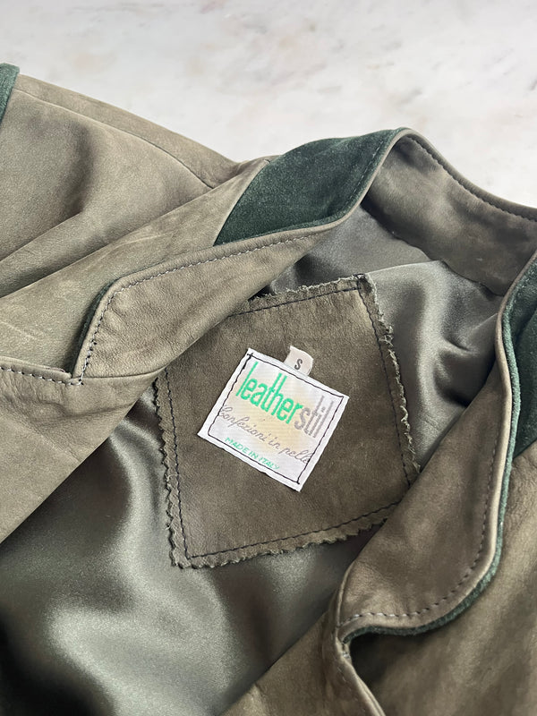 Sacou vintage din piele întoarsă mărimea L