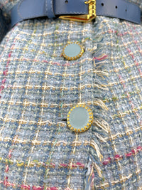 Sacou albastru din tweed mărimea XL