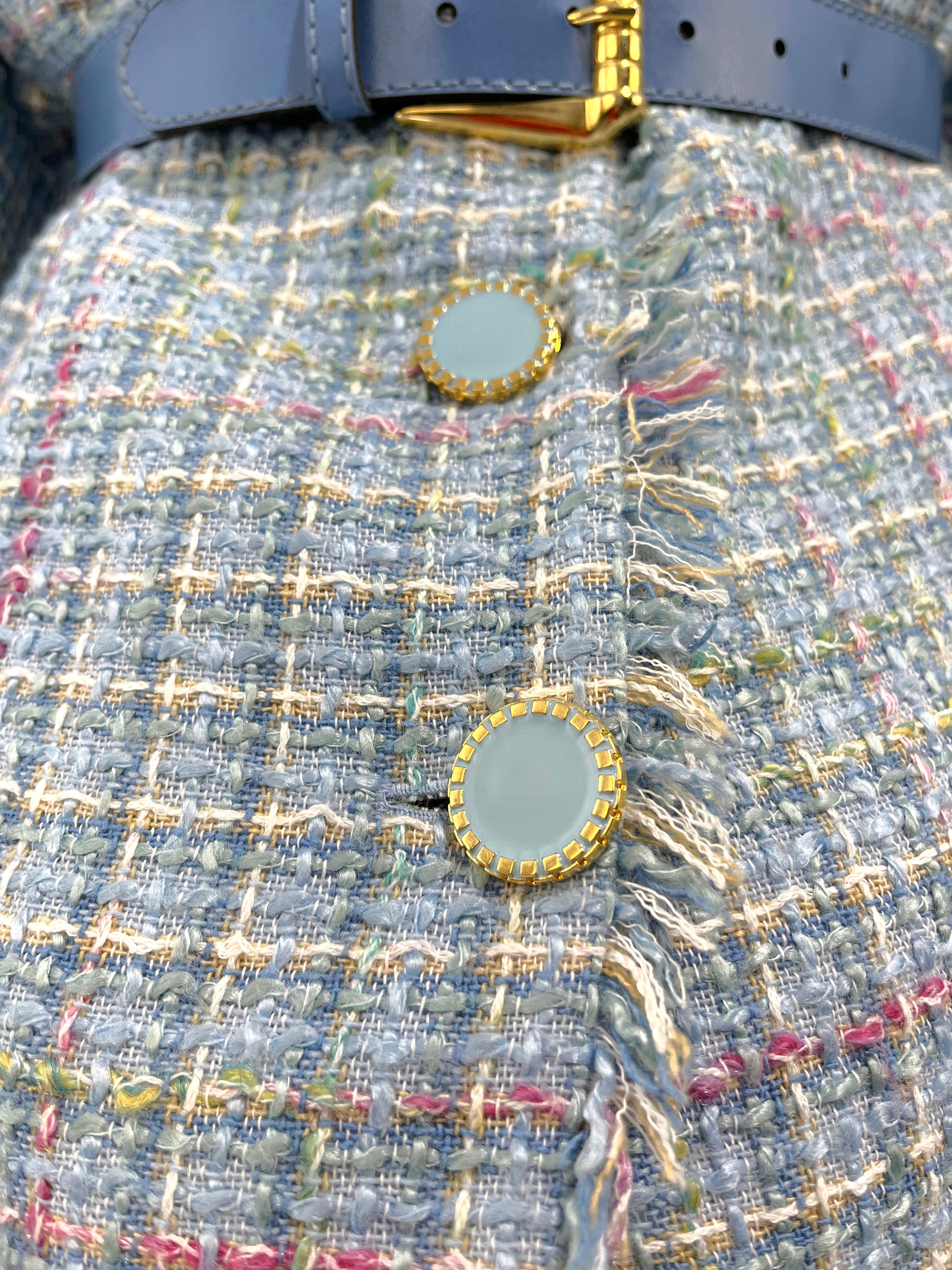 Sacou albastru din tweed mărimea XL