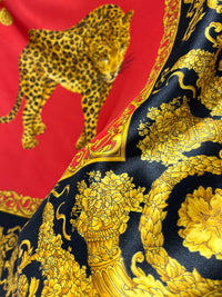Eșarfă satinată cu leopard