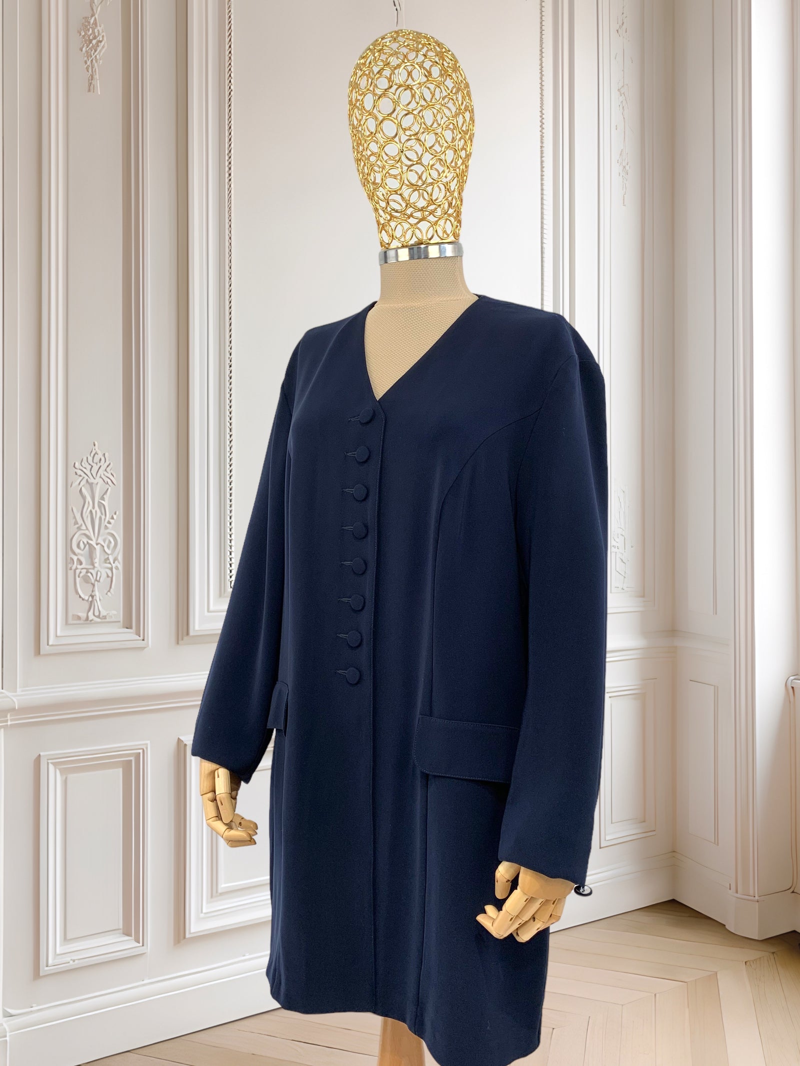 Sacou bleumarin subțire potrivit pentru L/XL