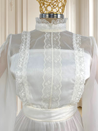 Rochie vintage albă cu dantelă mărimea M