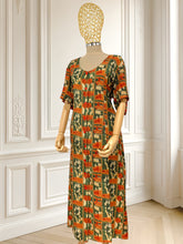 Încarcă imaginea în vizualizatorul Galerie, Rochie lungă cu print abstract potrivită pentru L/XL
