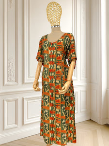 Rochie lungă cu print abstract potrivită pentru L/XL
