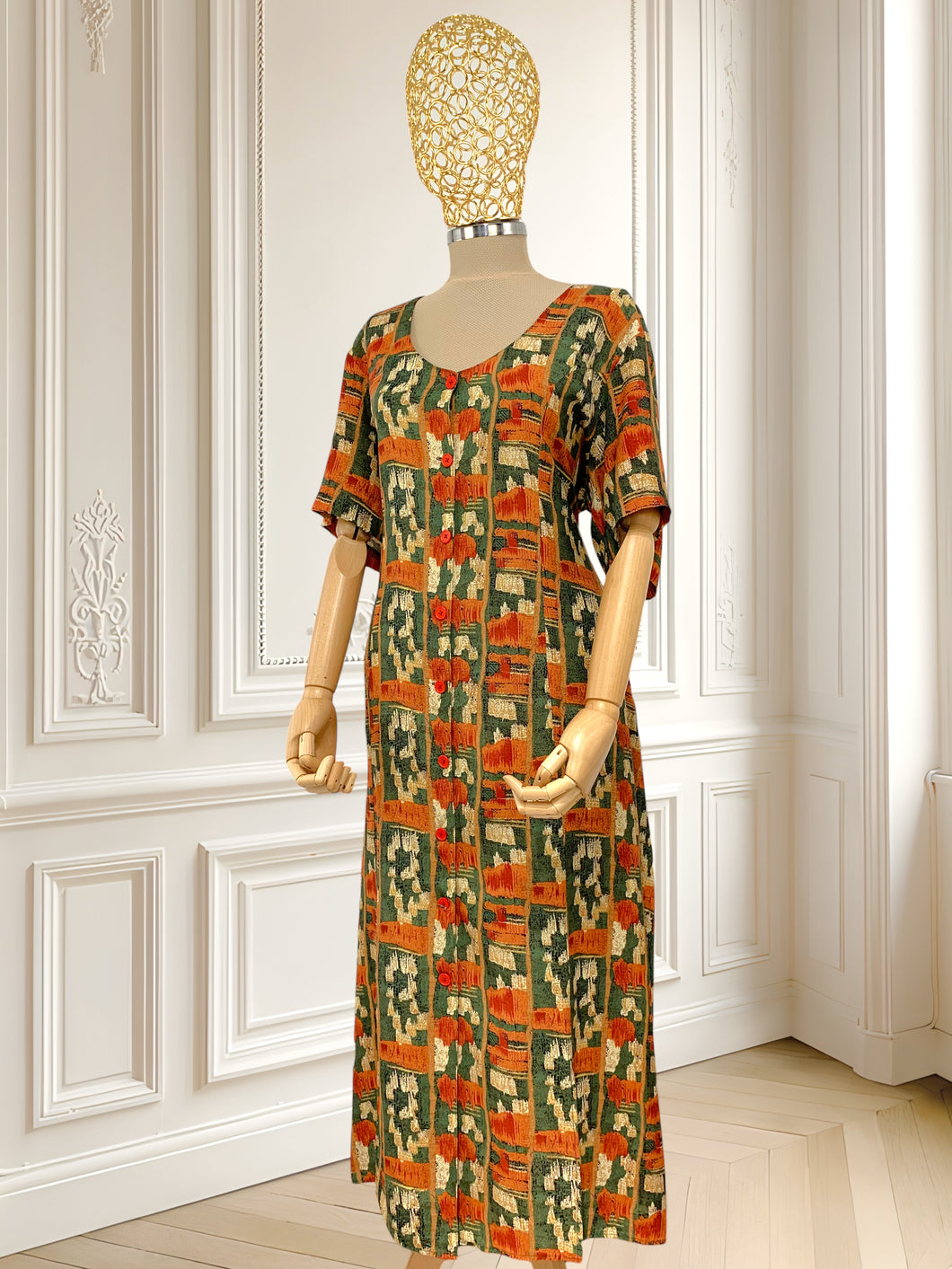Rochie lungă cu print abstract potrivită pentru L/XL