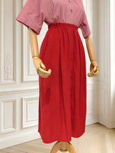 Încarcă imaginea în vizualizatorul Galerie, Fustă roșie din vâscoză potrivită pentru L/XL
