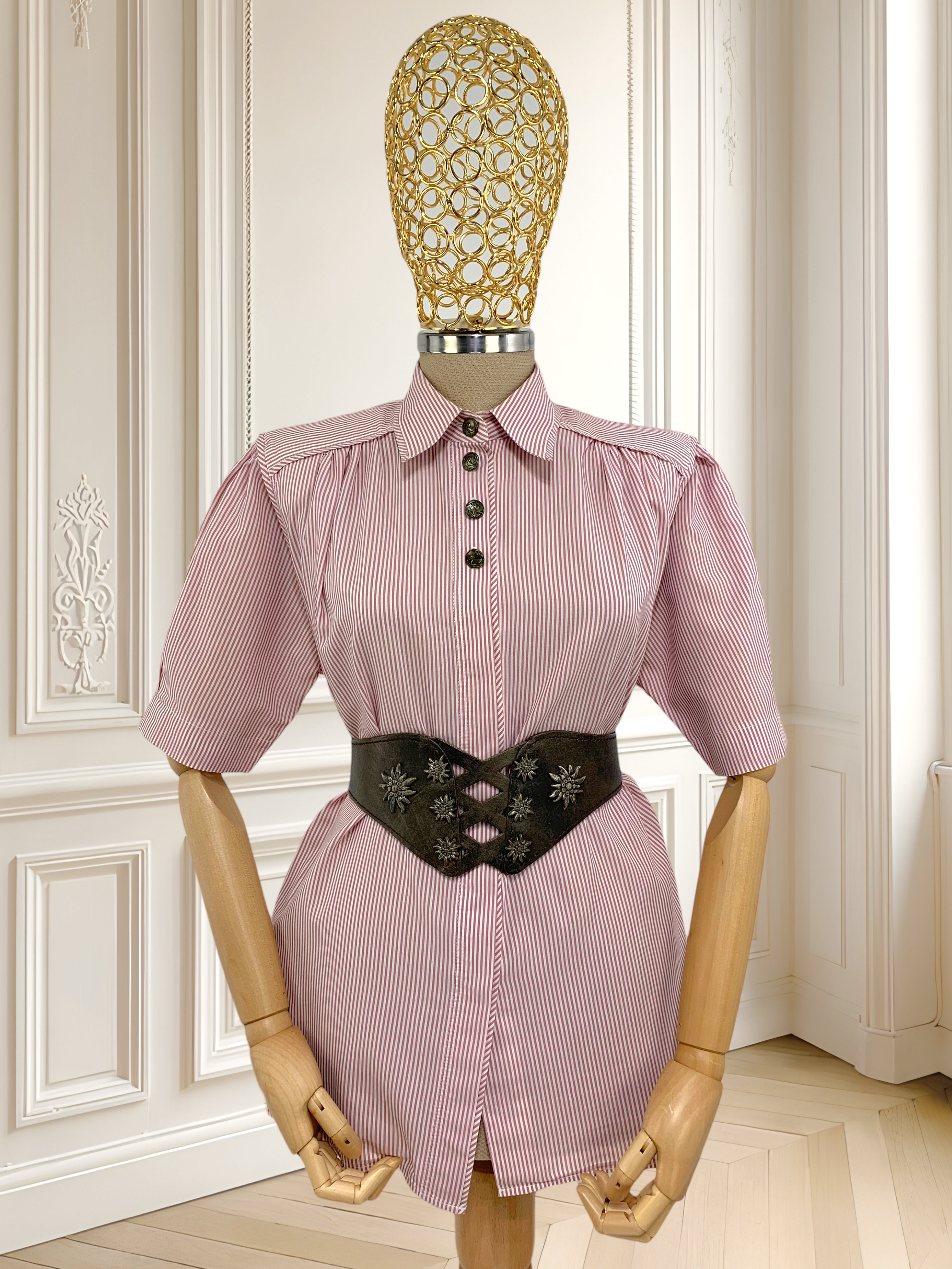 Cămașă vintage cu dungi potrivită pentru M/L