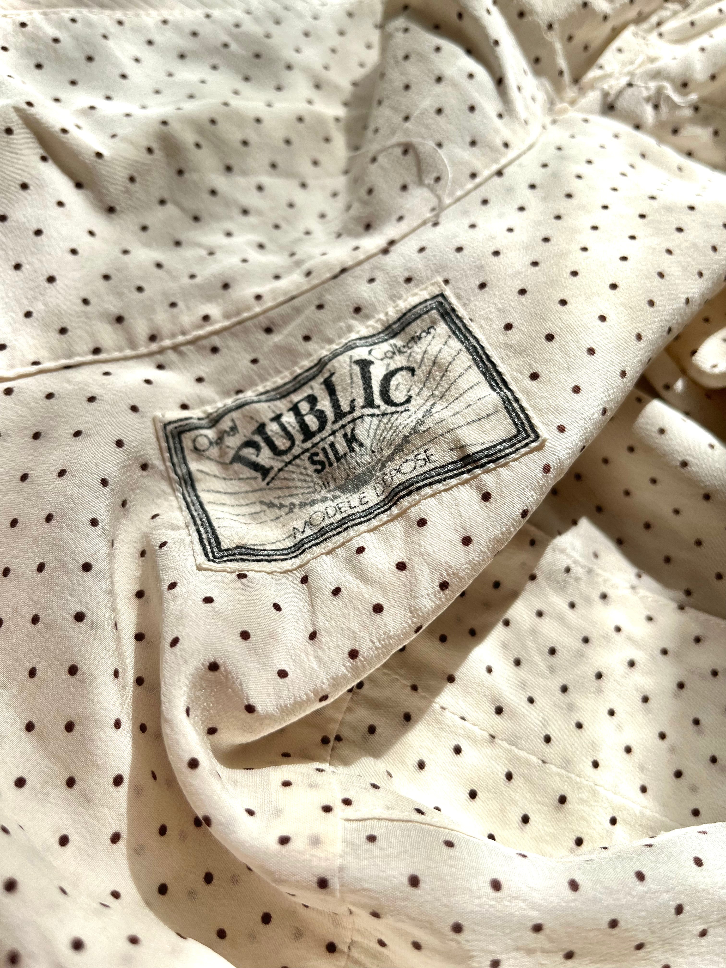 Cămașă vintage din mătase naturală potrivită pentru M/L