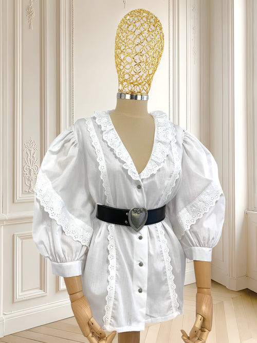 Cămașă vintage cu broderie potrivită pentru XL/XXL