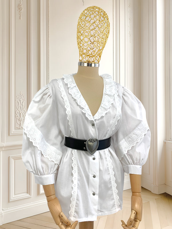 Cămașă vintage cu broderie potrivită pentru XL/XXL