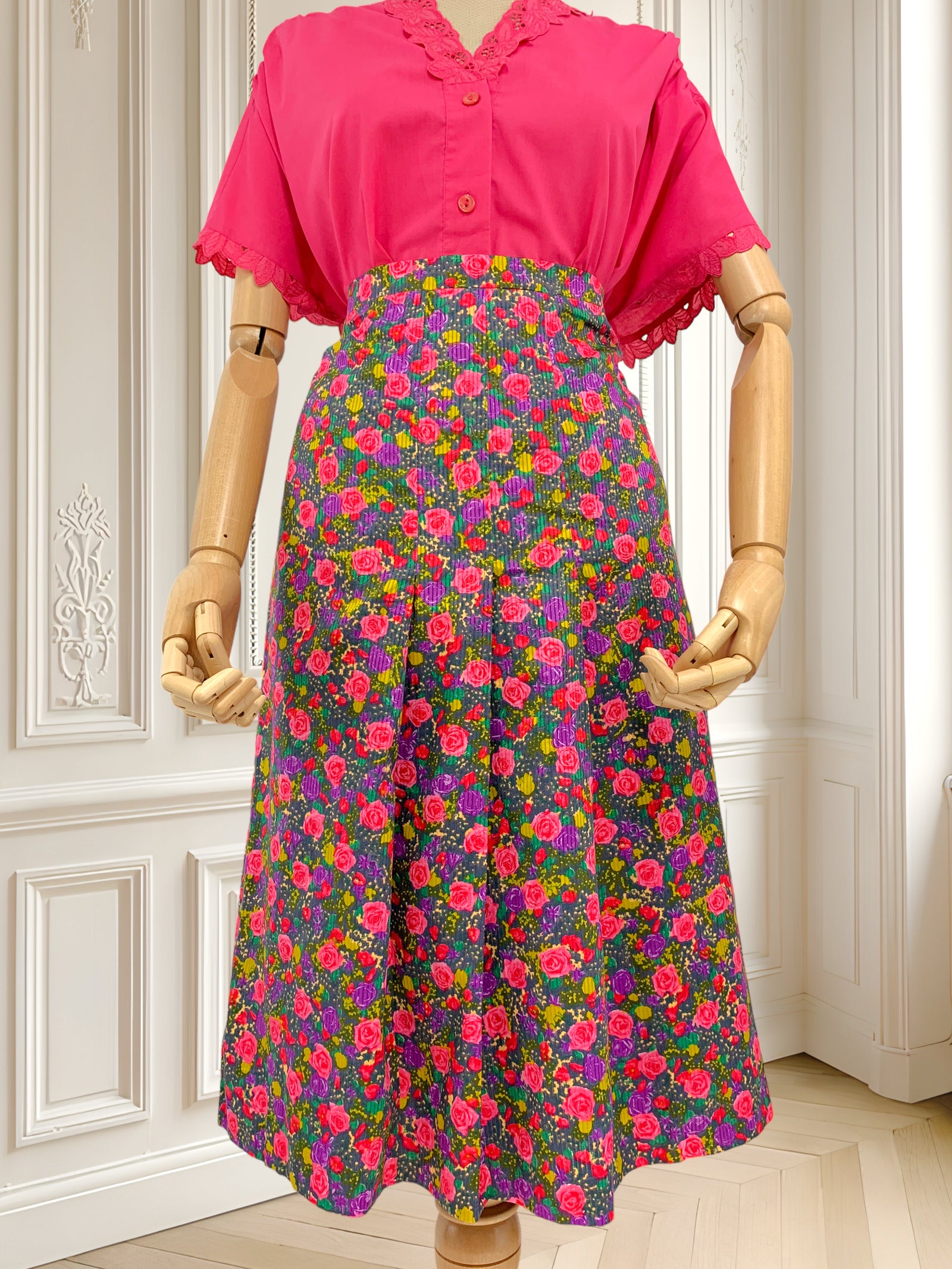 Fustă colorată cu print floral mărimea L