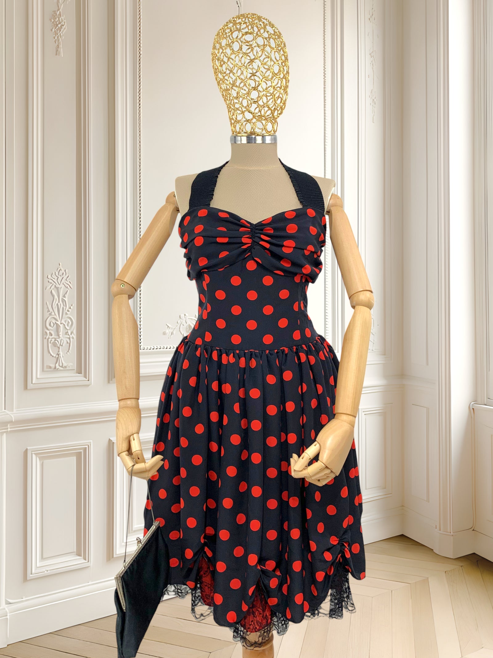 Rochie retro cu buline mărimea S