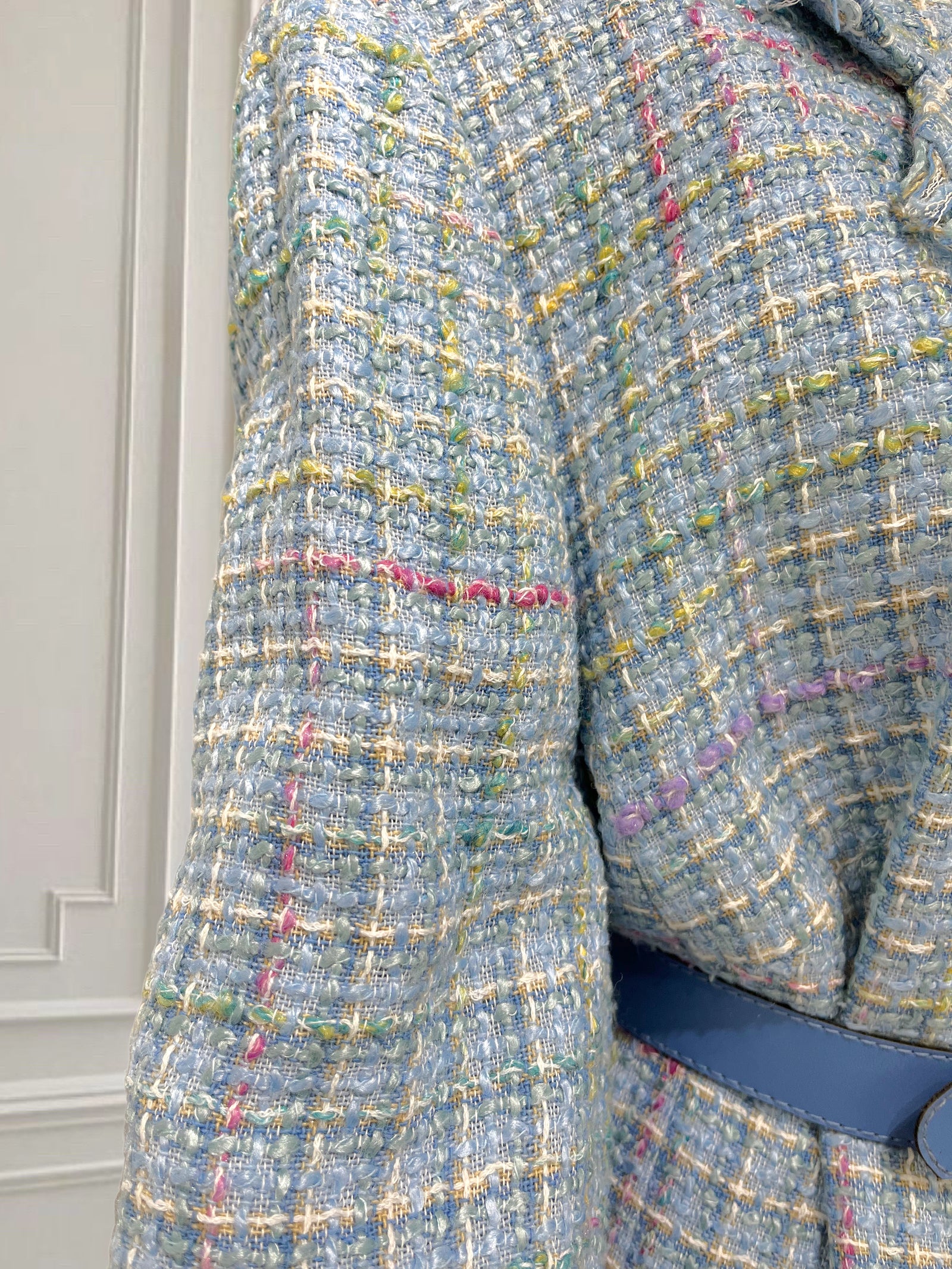 Sacou albastru din tweed mărimea XL