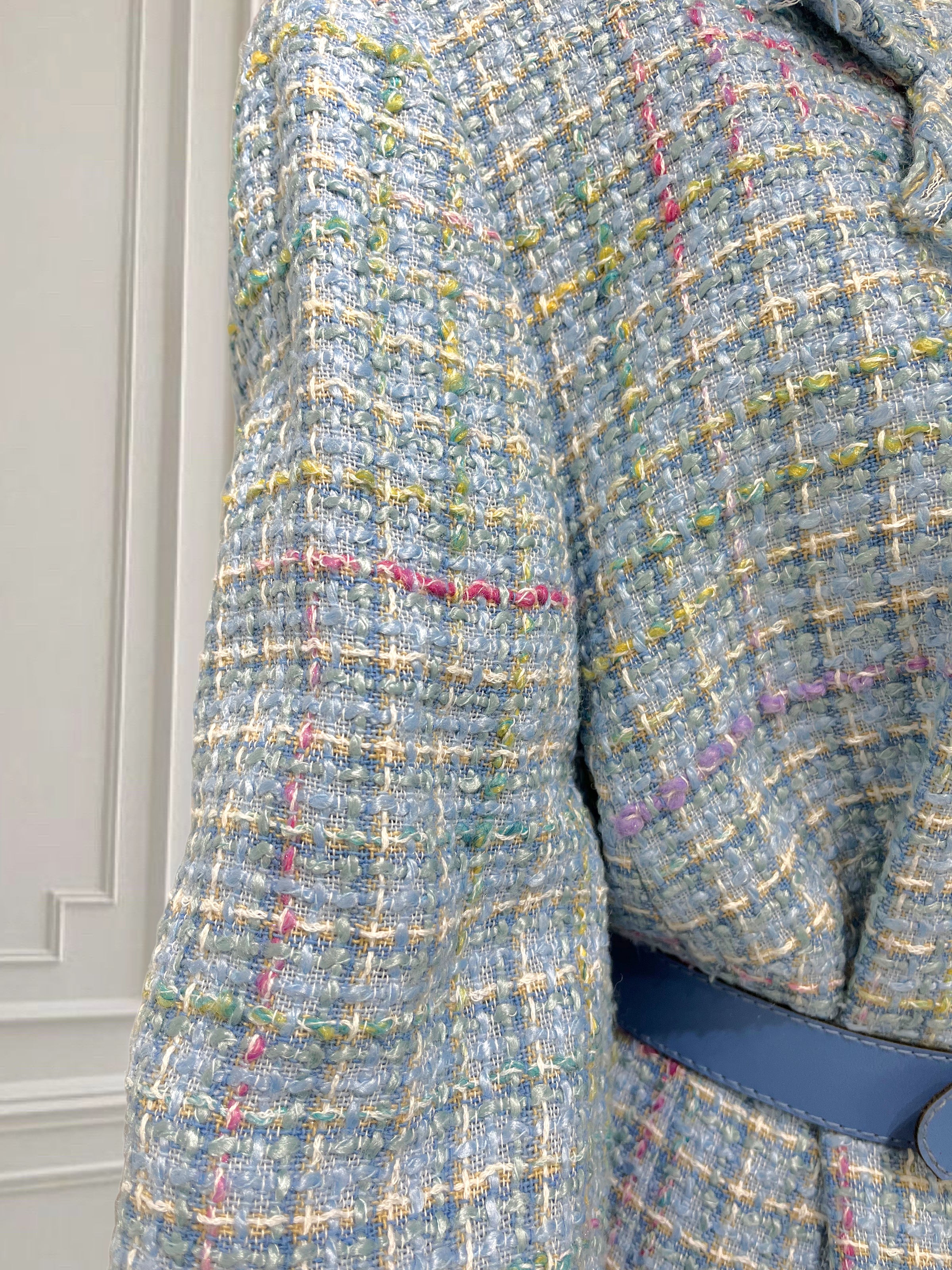 Sacou albastru din tweed mărimea XL