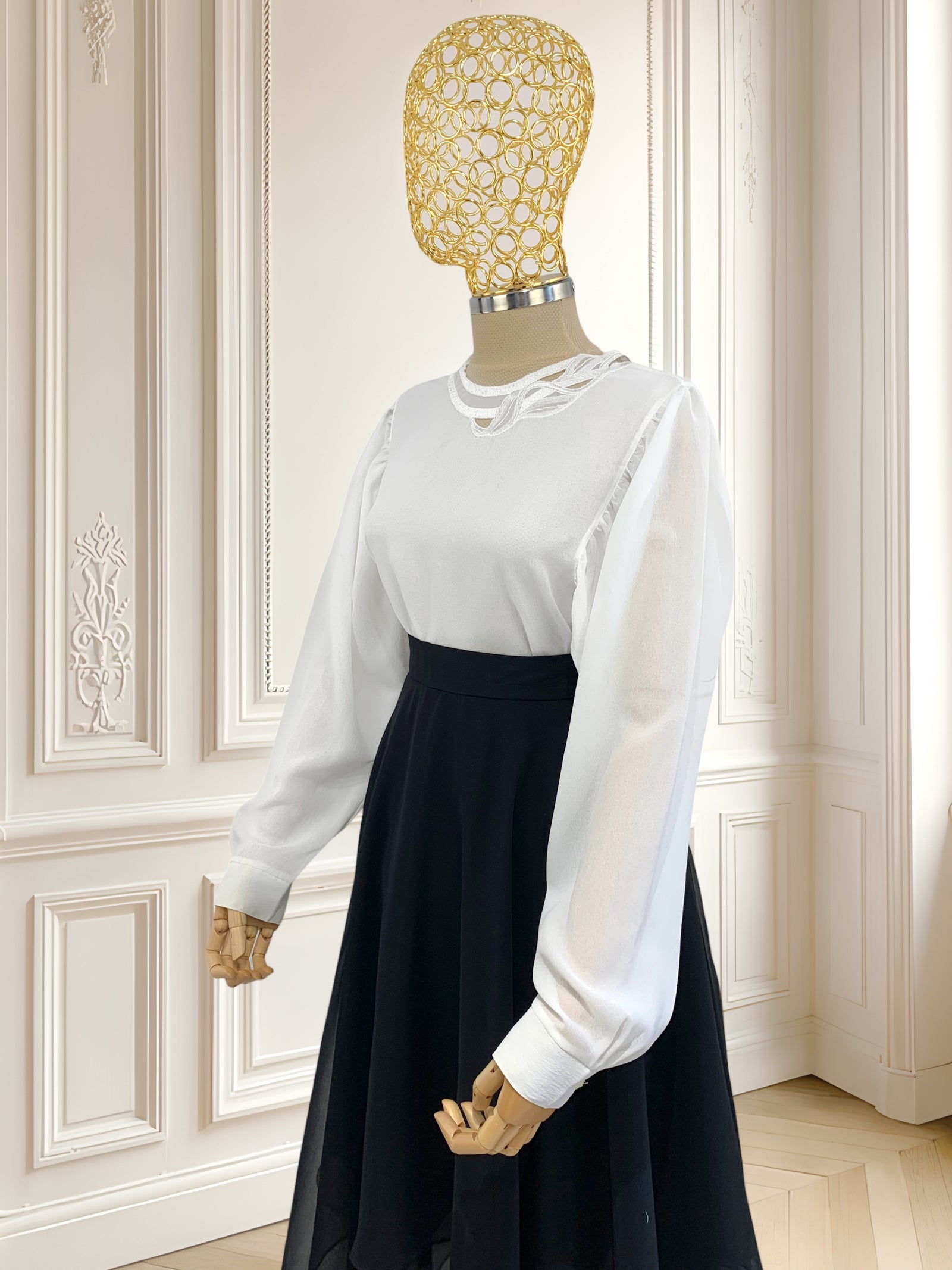 Cămașă vintage cu mâneci bufante potrivită pentru M/L