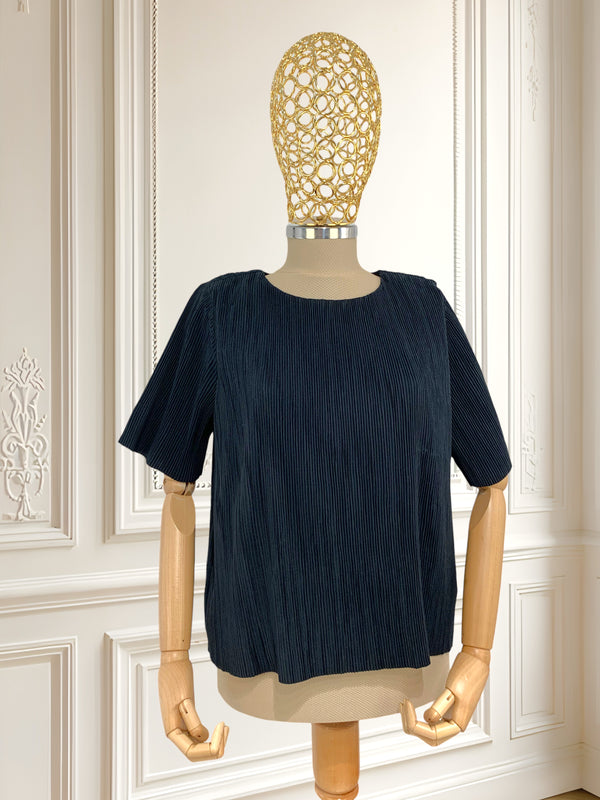 Tricou plisat cu fermoar la spate mărimea S