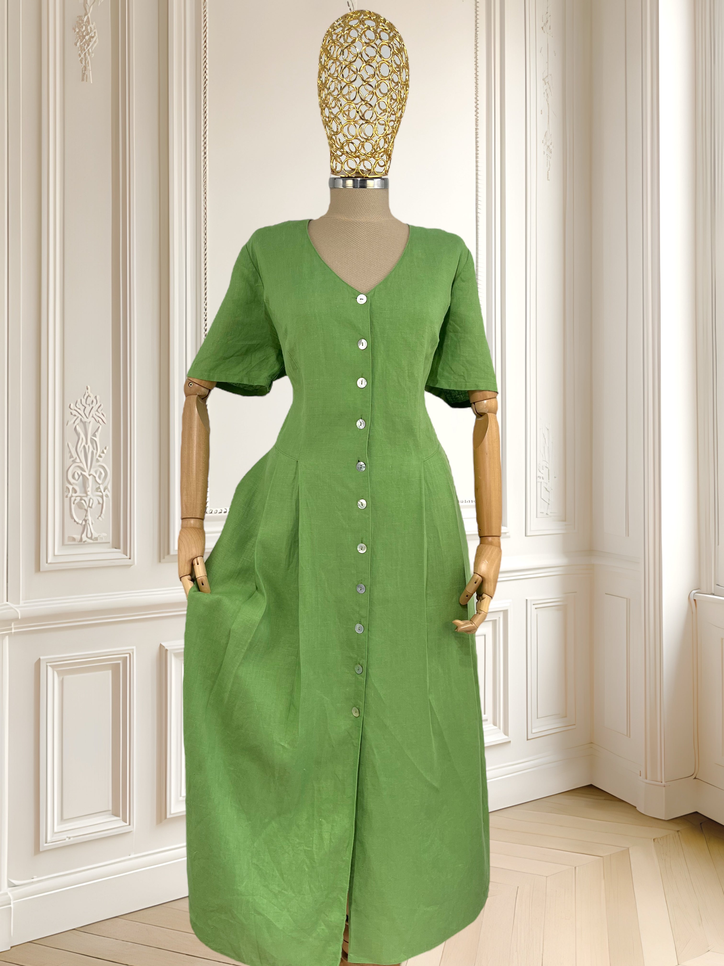 Rochie vintage din in mărimea L