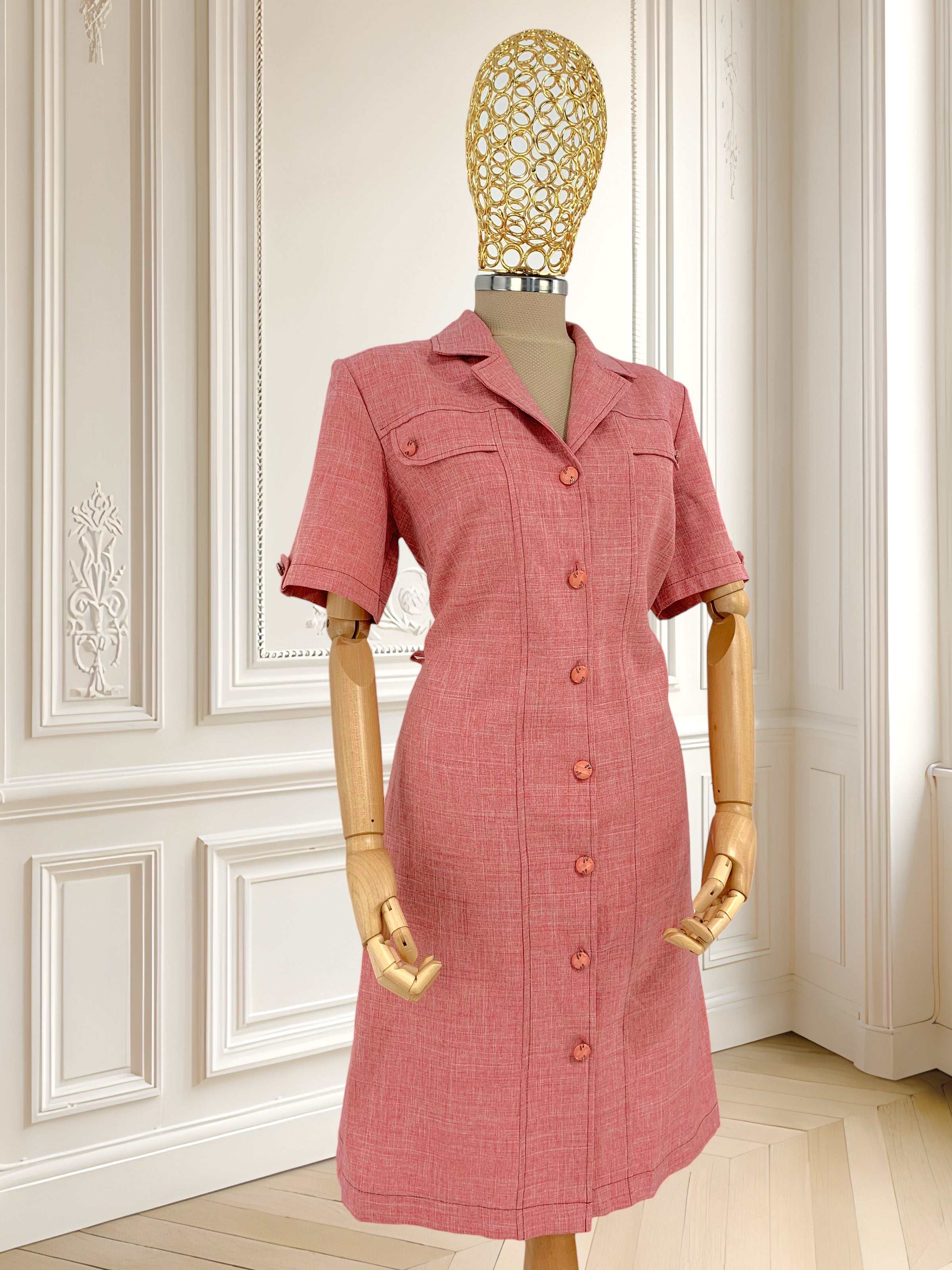 Rochie vintage roz mărimea XL