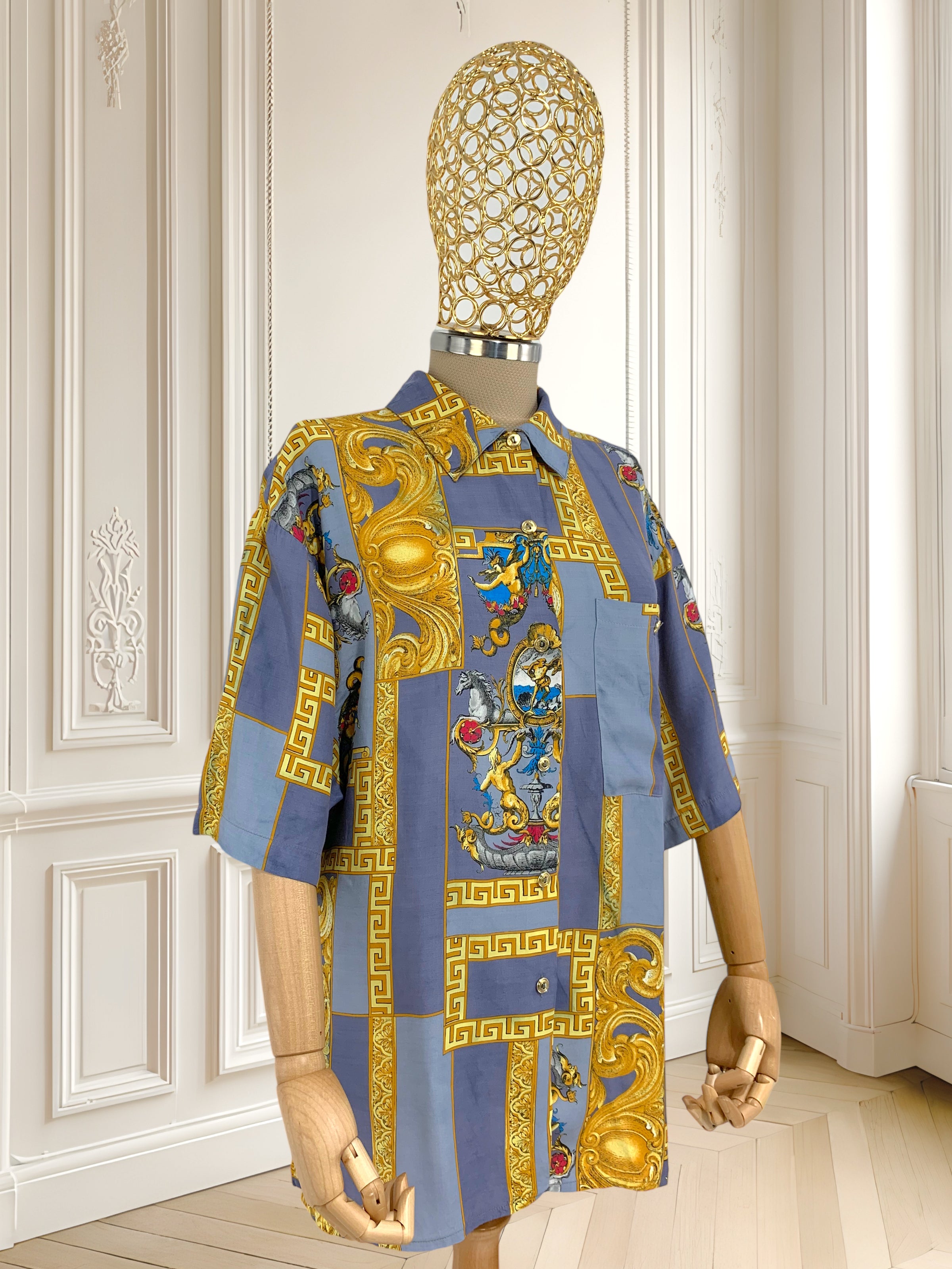 Cămașă vintage italienească potrivită pentru L/XL