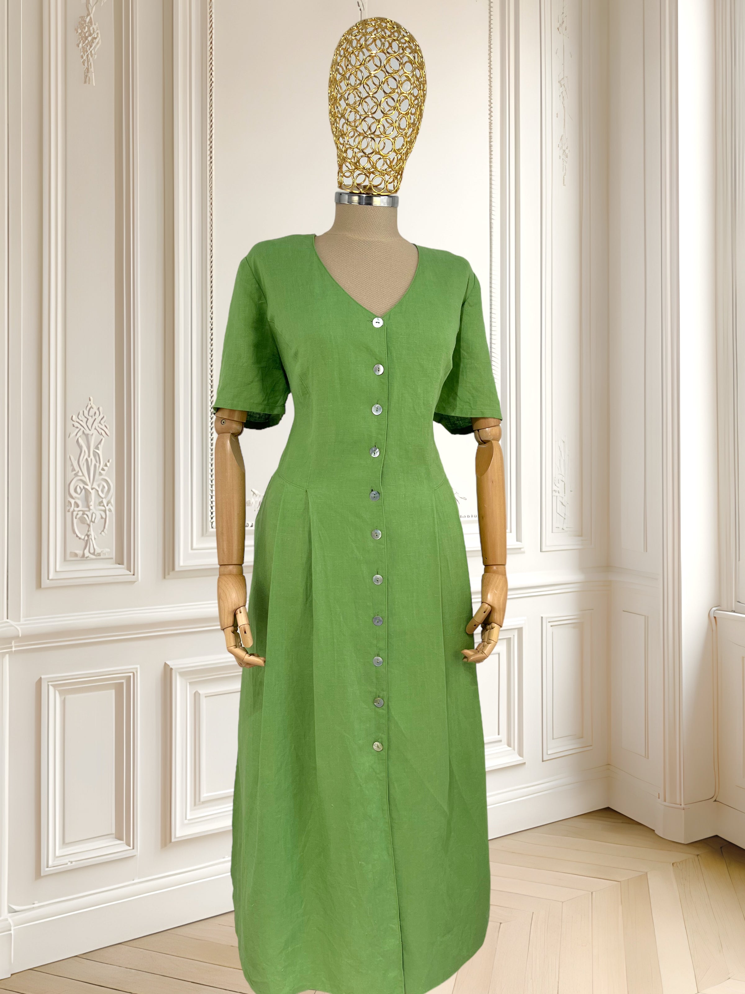 Rochie vintage din in mărimea L