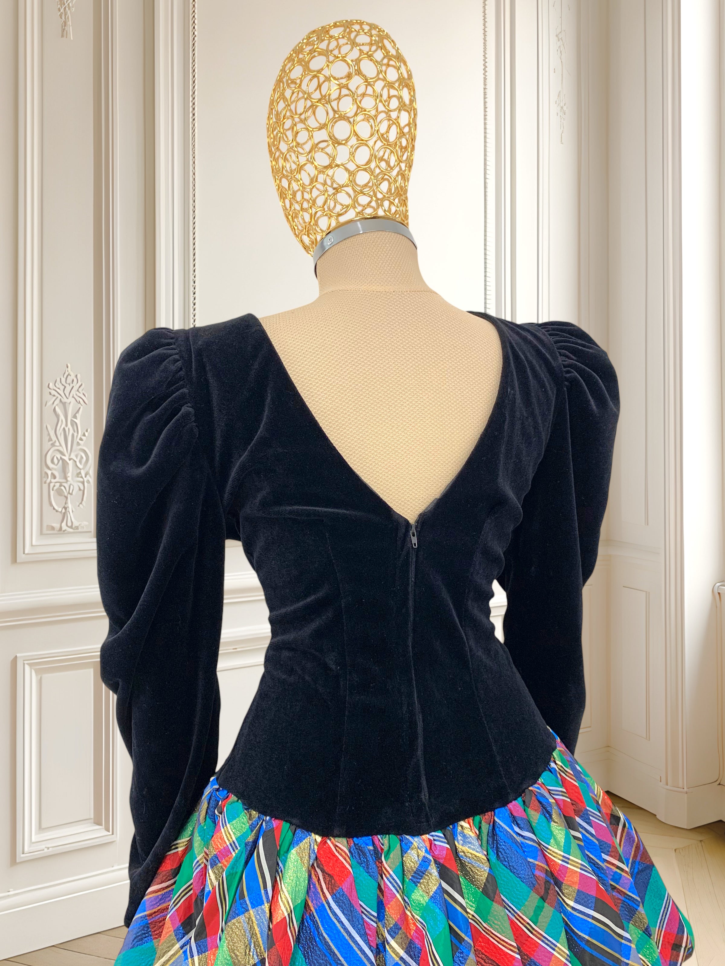 Rochie din catifea cu umeri bufanți mărimea S