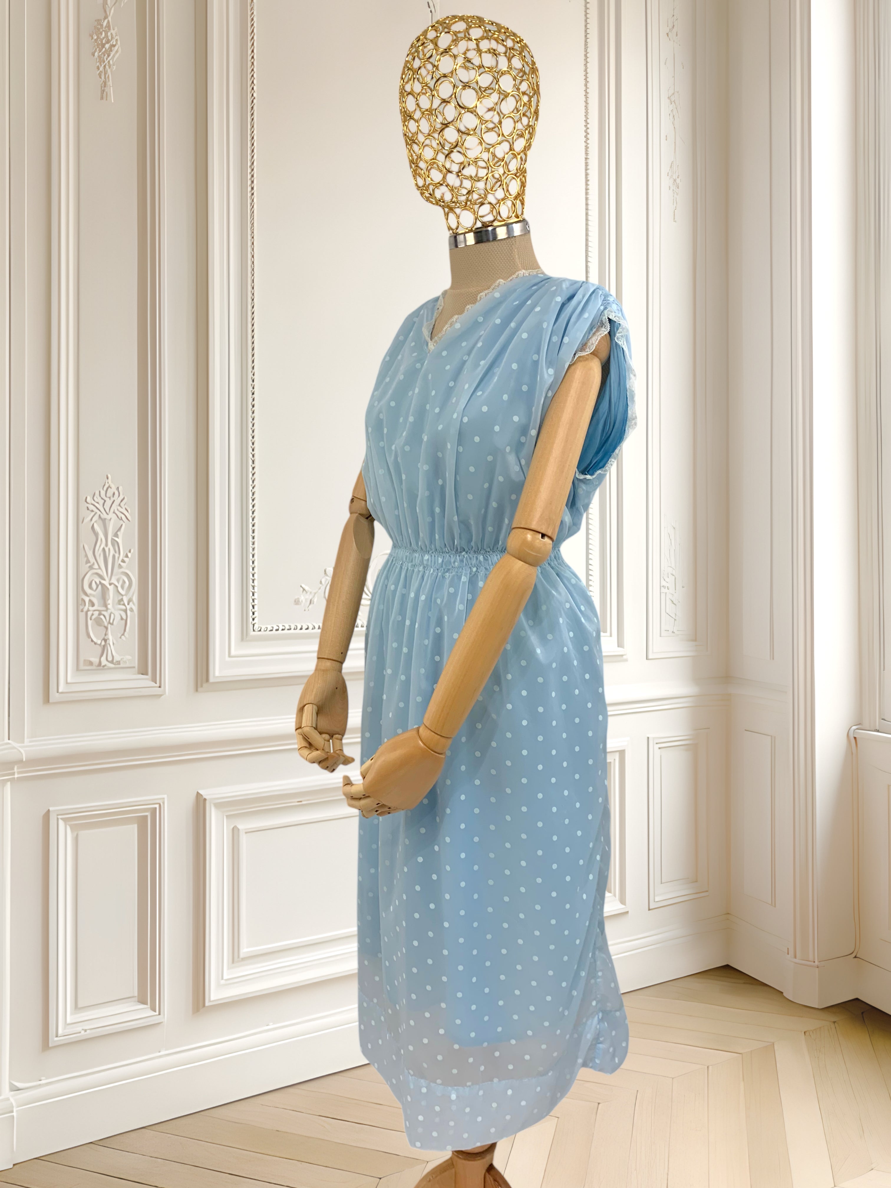 Rochie vintage cu buline potrivită pentru L/XL