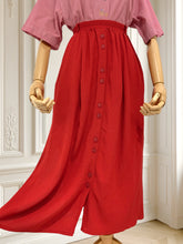 Încarcă imaginea în vizualizatorul Galerie, Fustă roșie din vâscoză potrivită pentru L/XL
