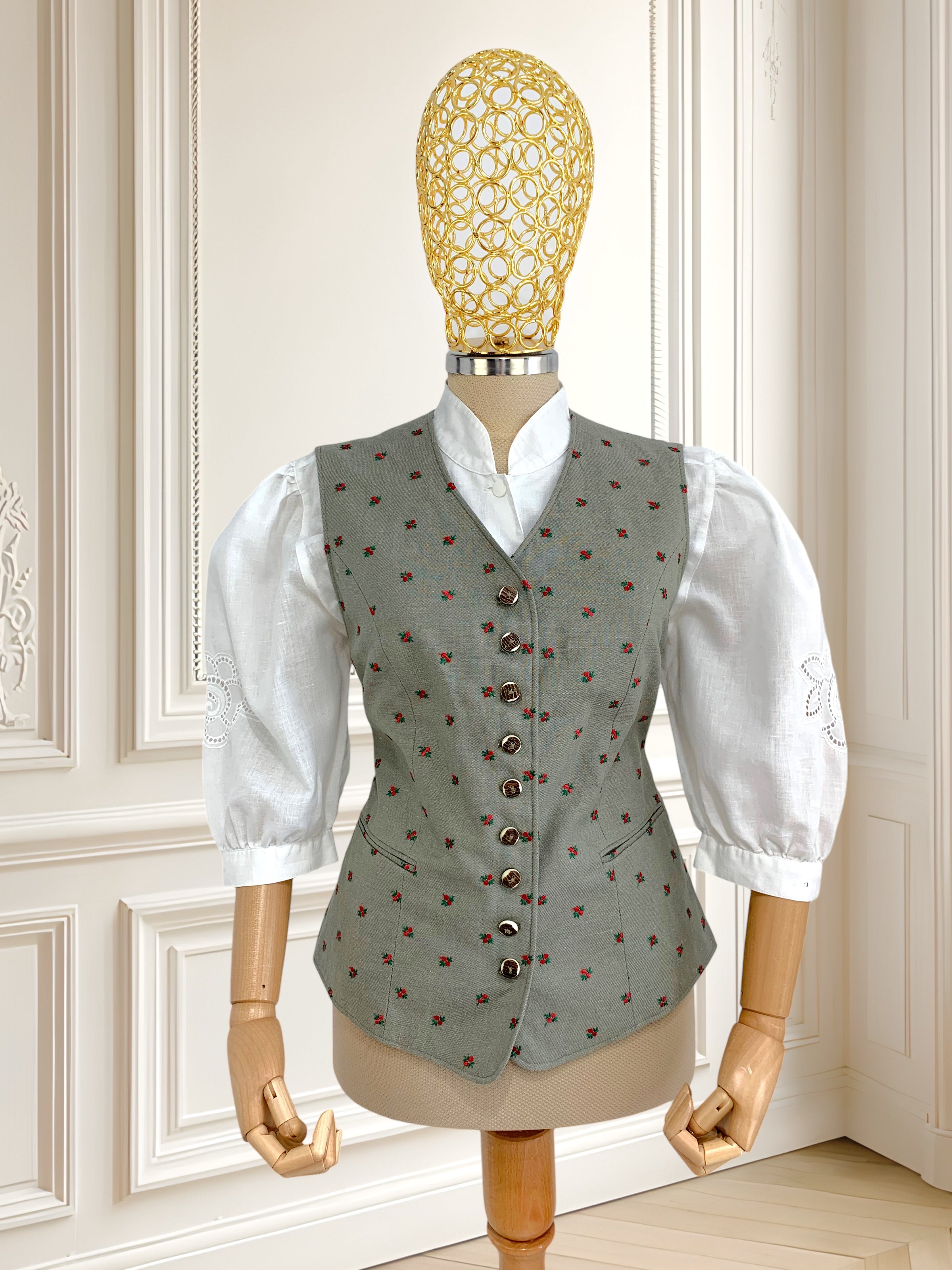 Vestă vintage din amestec de in mărimea M