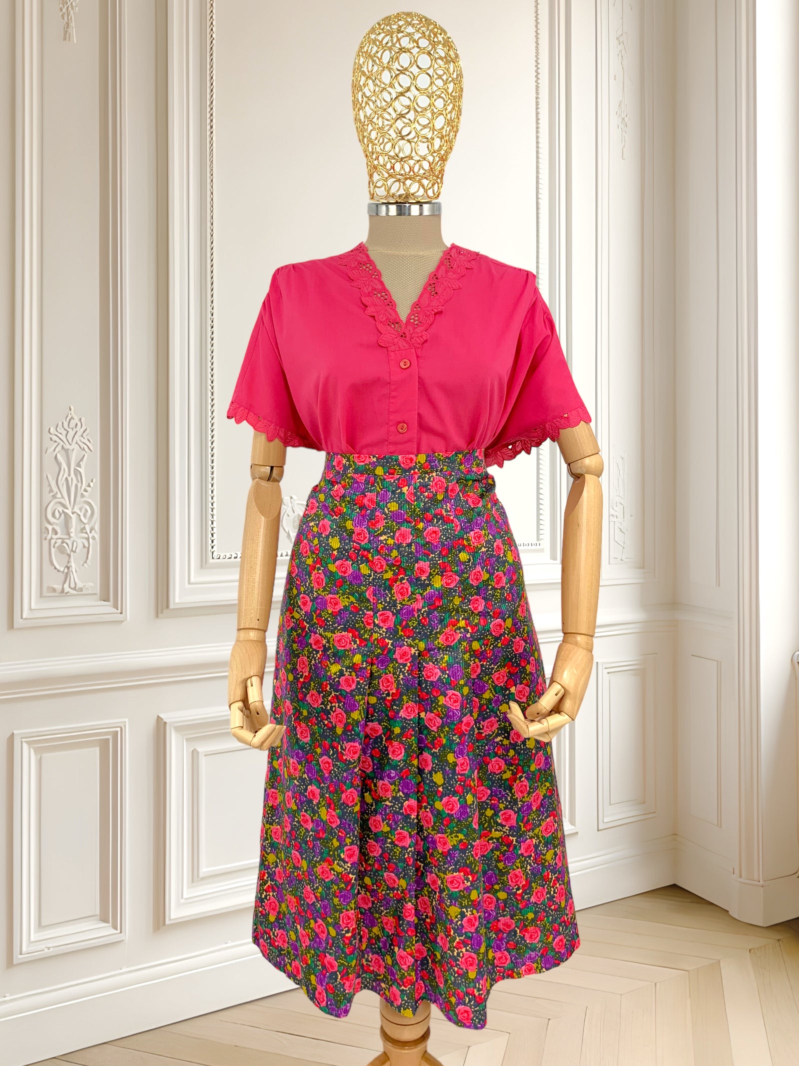 Fustă colorată cu print floral mărimea L