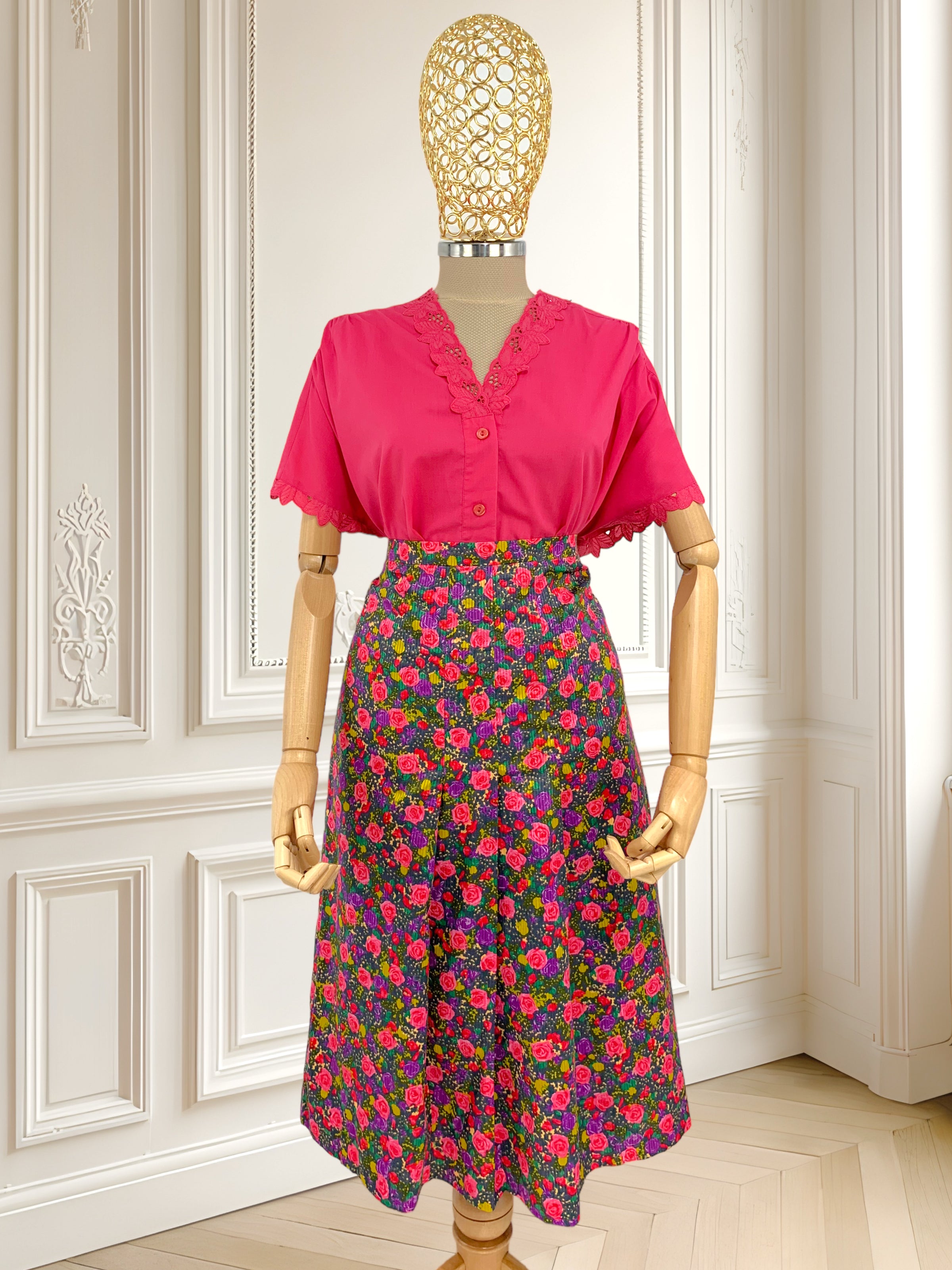 Fustă colorată cu print floral mărimea L