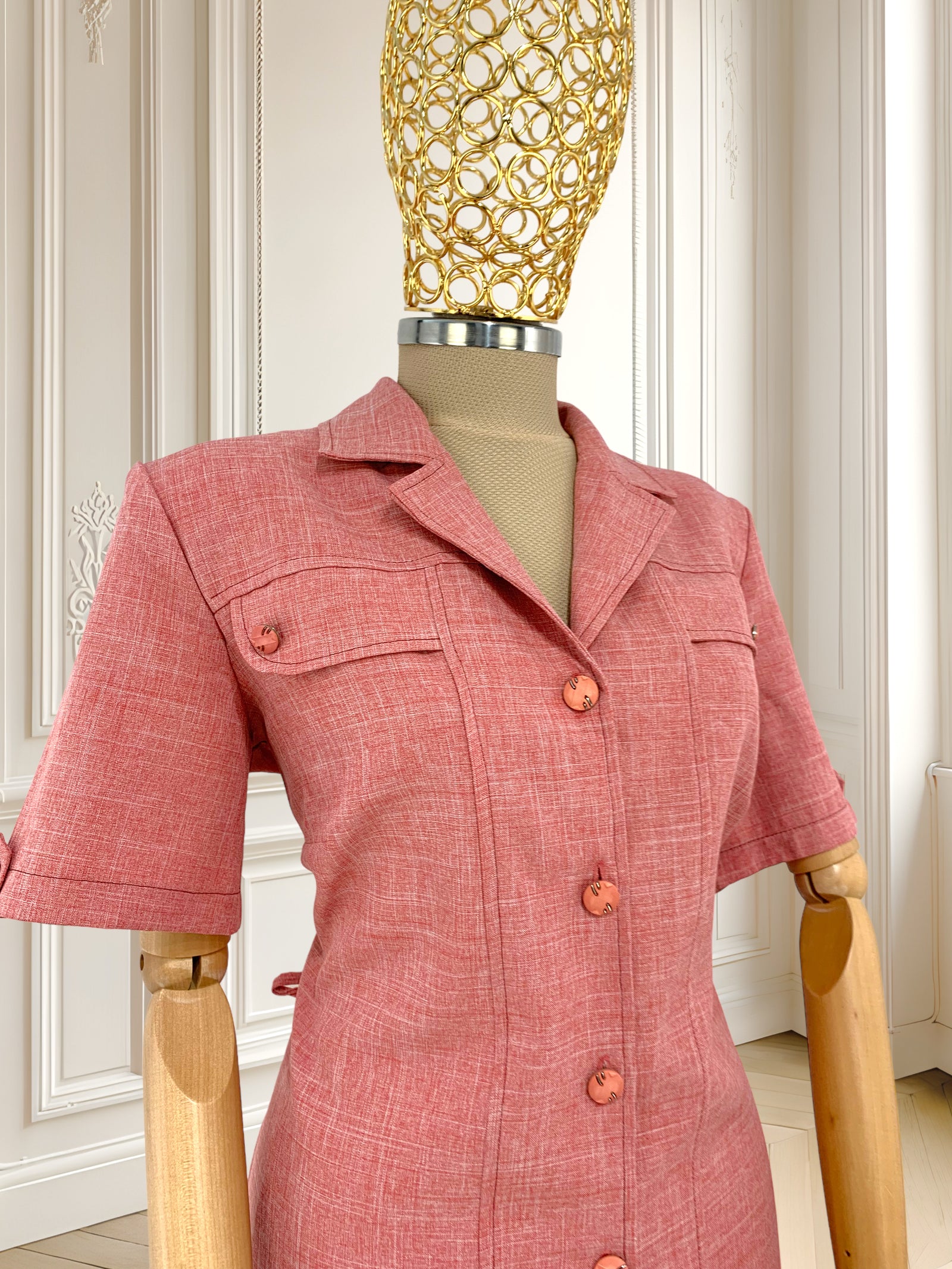 Rochie vintage roz mărimea XL