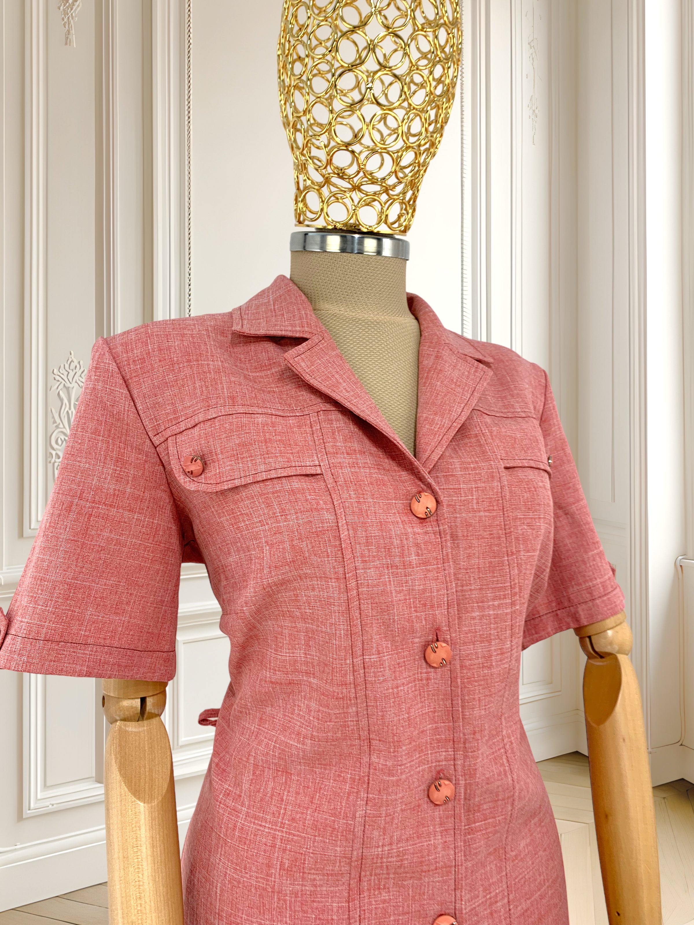 Rochie vintage roz mărimea XL