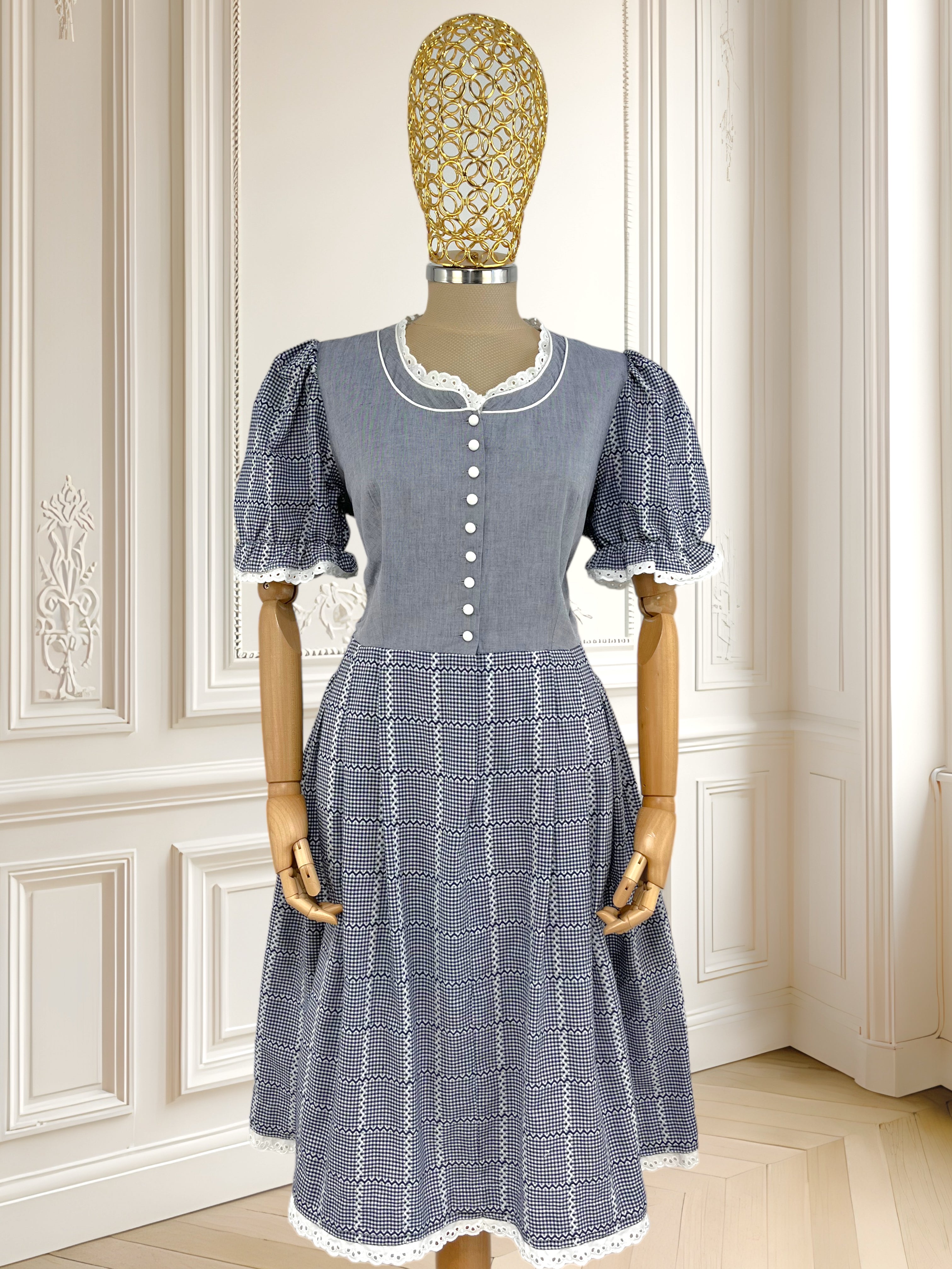 Rochie vintage din bumbac mărimea L