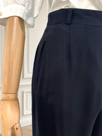 Pantaloni negri din vâscoză grea mărimea M