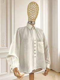 Cămașă vintage din mătase naturală potrivită pentru L/XL