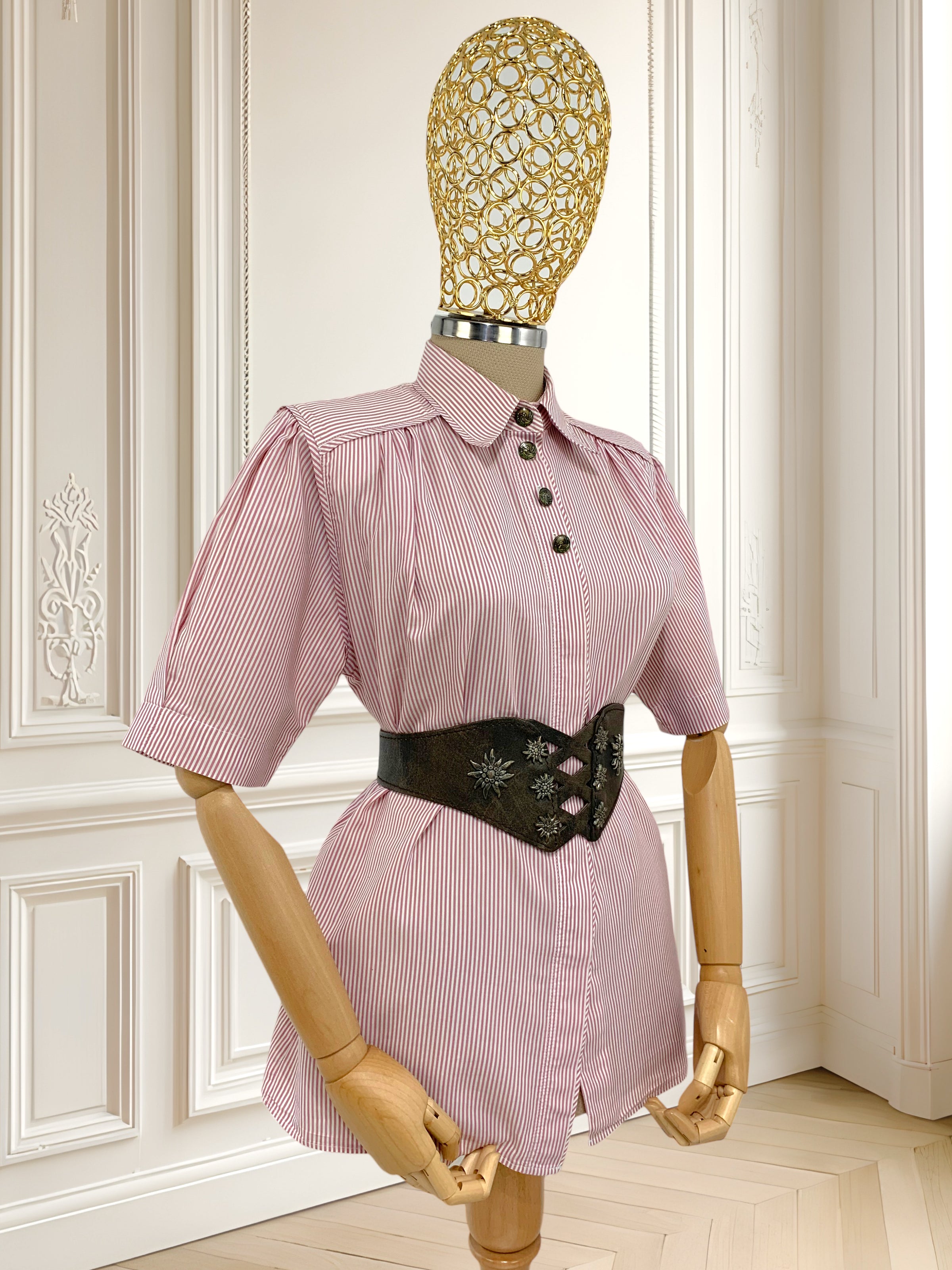 Cămașă vintage cu dungi potrivită pentru M/L