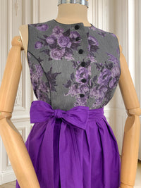 Rochie bavareză cu flori mov mărimea XL