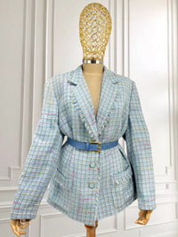 Sacou albastru din tweed mărimea XL