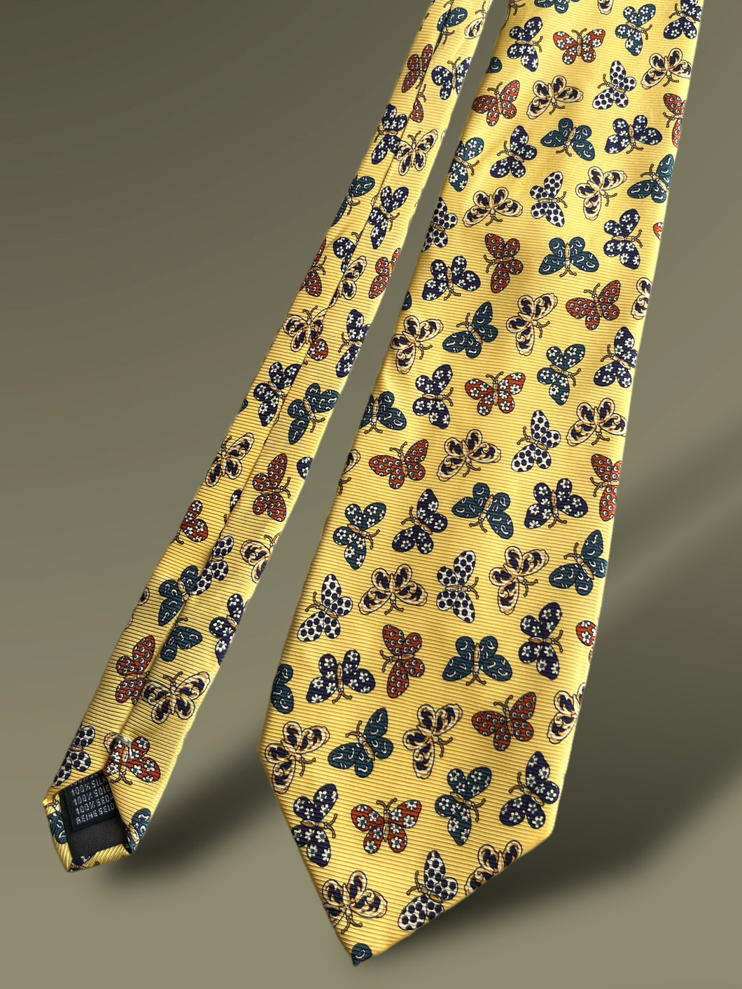 Cravată cu fluturi din mătase naturală