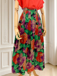 Fustă din bumbac cu print floral mărimea M